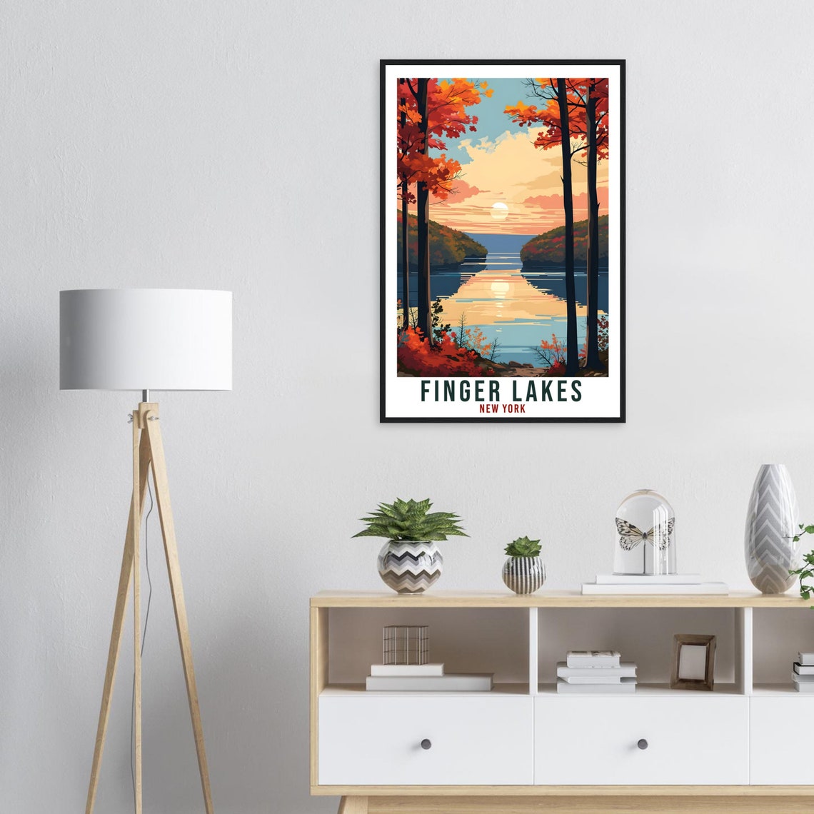 Finger Lakes Travel Print New York Home Decoration Usa City Wall Art Gift Wall Hanging Art Lover New York Artwork Finger Lakes Travel Poster - Image 3