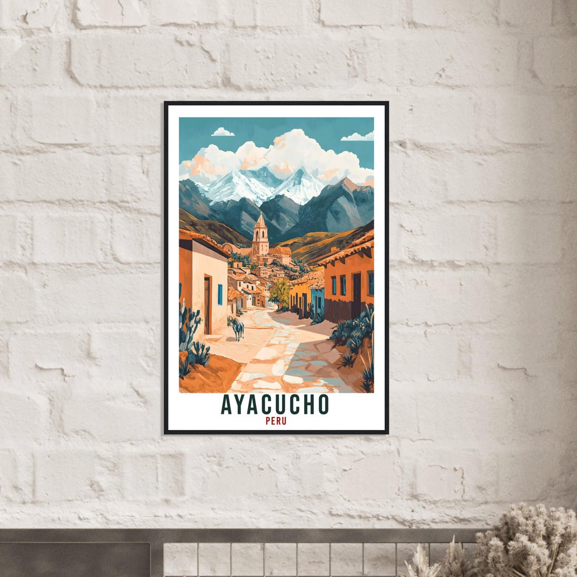 Ayacucho Peru Colonial Street Andean Mountains Vintage Travel Poster - Image 2