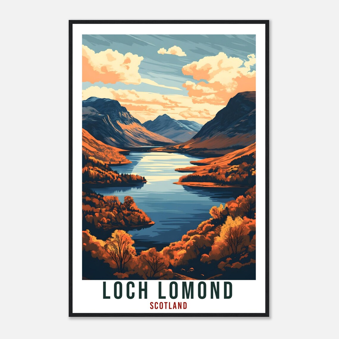 Loch Lomond Scotland Autumn Hills Lake Vintage Travel Poster - Image 4