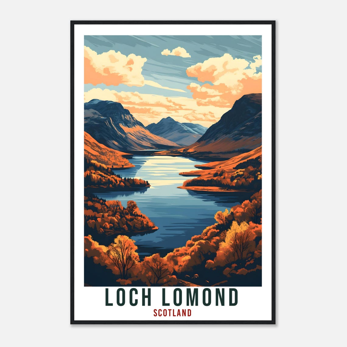 Loch Lomond Travel Print Scotland Decor Loch Lomond Wall Art Wall Hanging Art Lover Scotland Artwork Travel Poster Loch Lomond Travel Art - Image 4