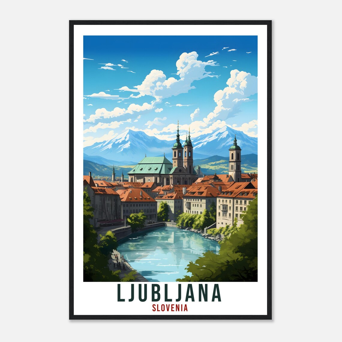 Ljubljana Travel Print Wall Art Slovenia Wall Hanging Home Dcor Ljubljana Gift Art Lovers Slovenia Artwork Gift Print Ljubljana Poster - Image 4