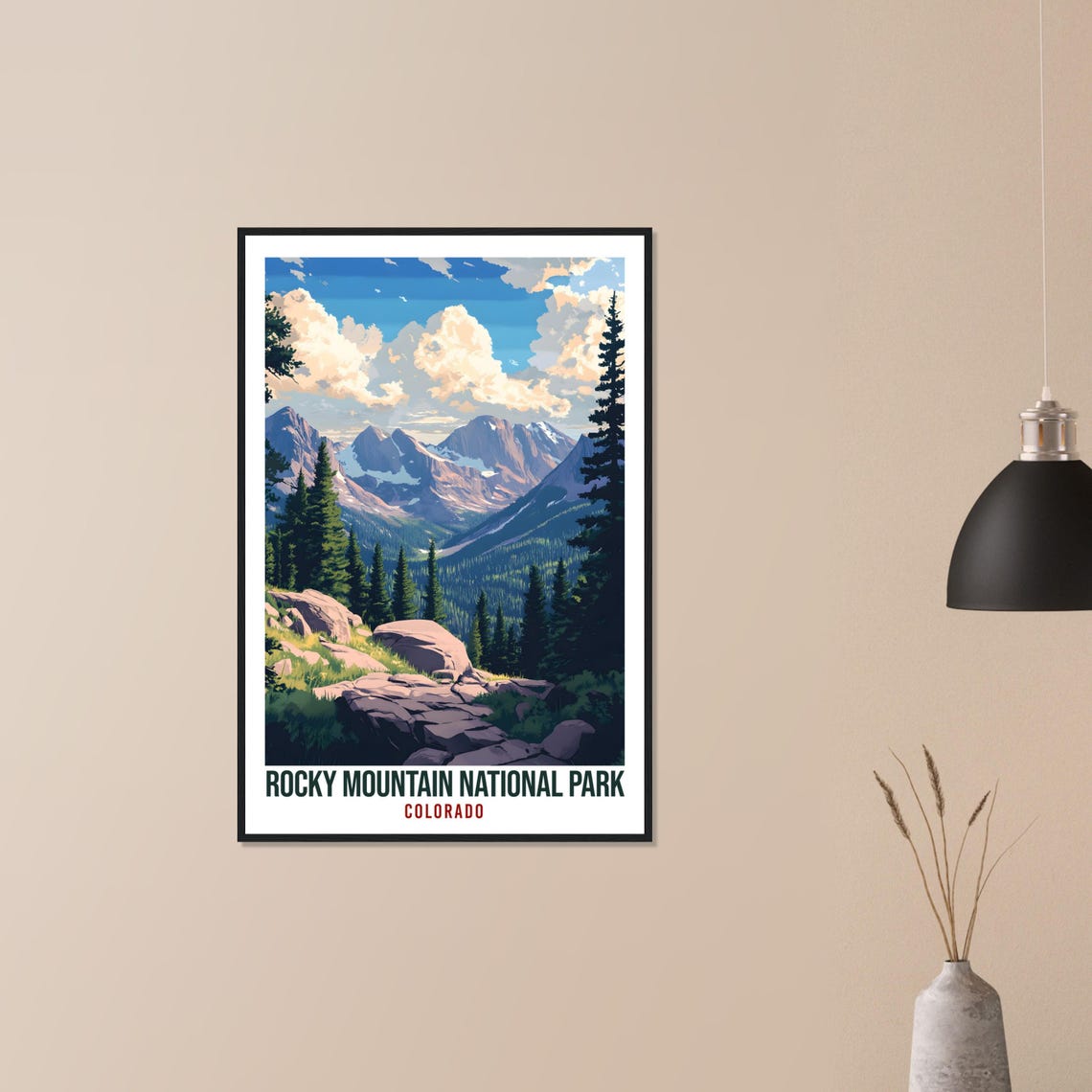 Rocky Mountain National Park Colorado Usa Travel Print Wall Art Wall Hanging Dcor Rockies Gift Travel Art Usa Hiking Artwork Travel Poster - Image 3