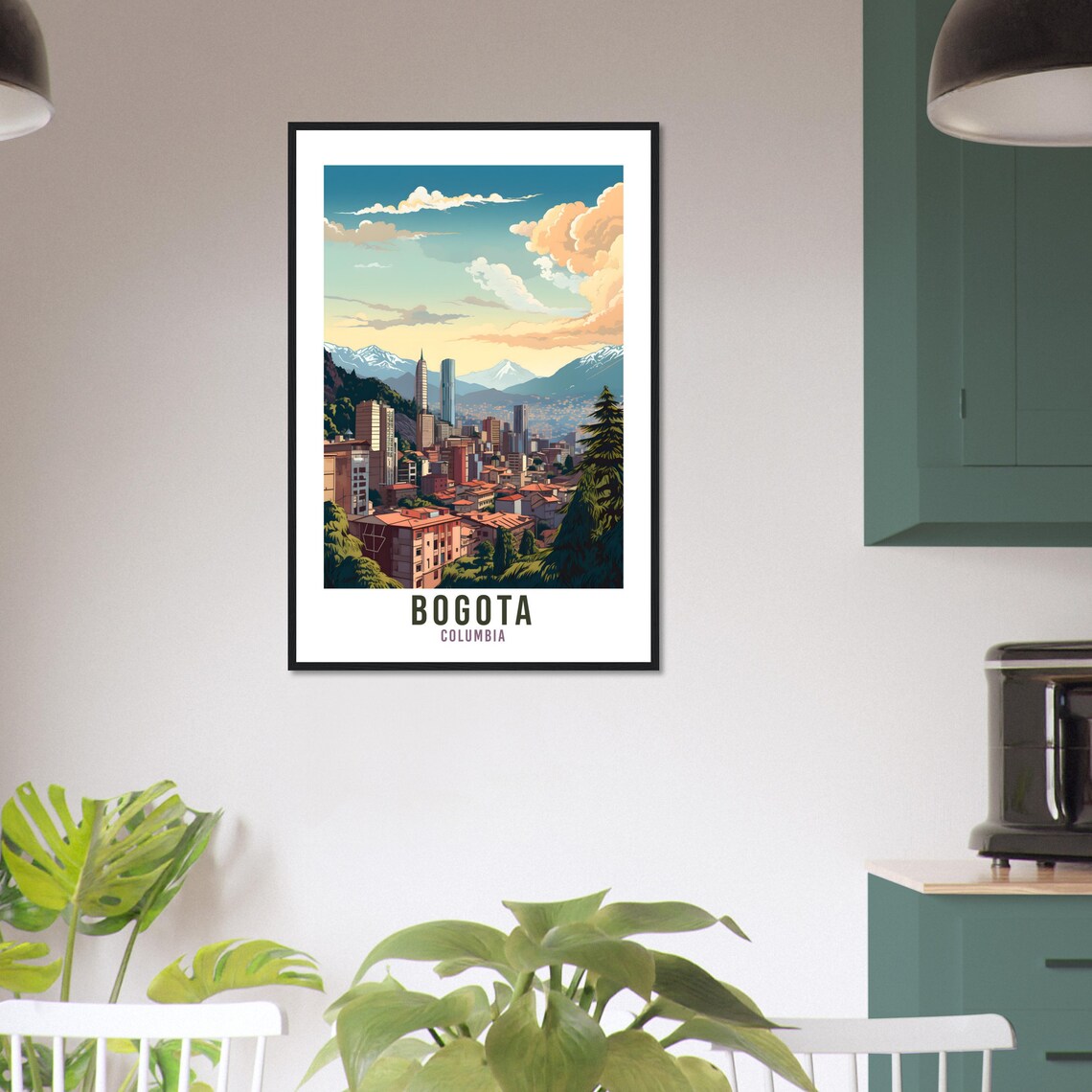 Bogota Colombia City Skyline Andes Mountains Sunset Vintage Travel Poster - Image 4