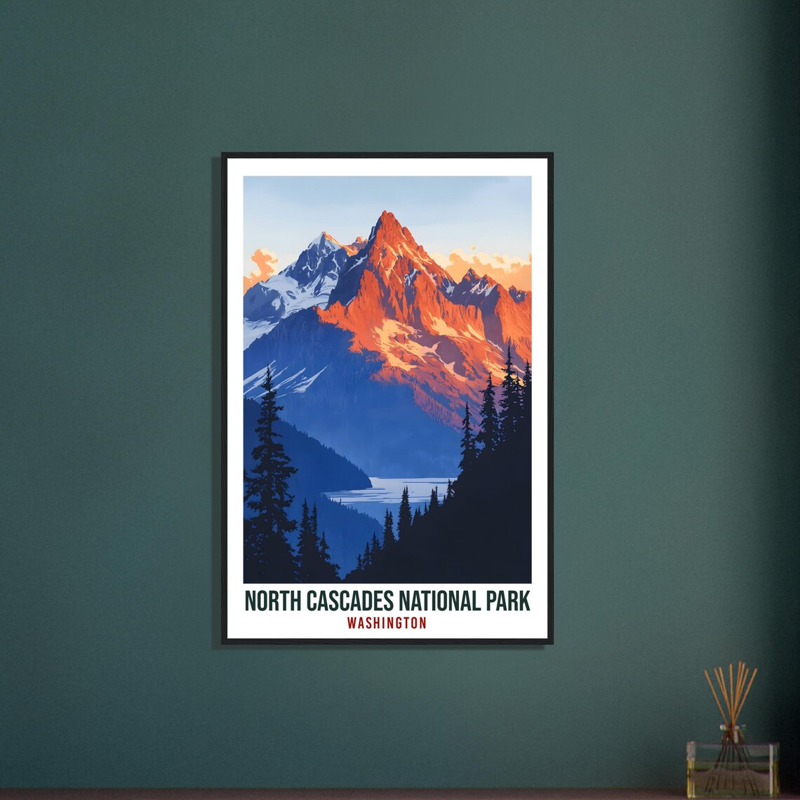 North Cascades National Park Washington Usa Travel Print Wall Art Wall Hanging Dcor North Cascades Gift Travel Art Us Artwork Travel Poster - Image 3