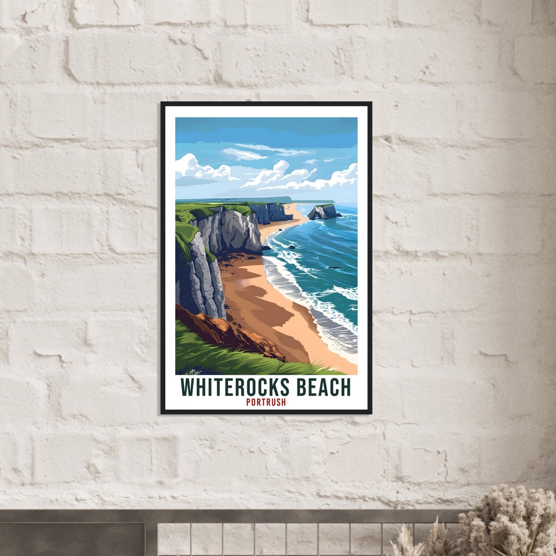 Whiterocks Beach Portrush White Cliffs Sandy Cove Coast Travel Poster - Image 3