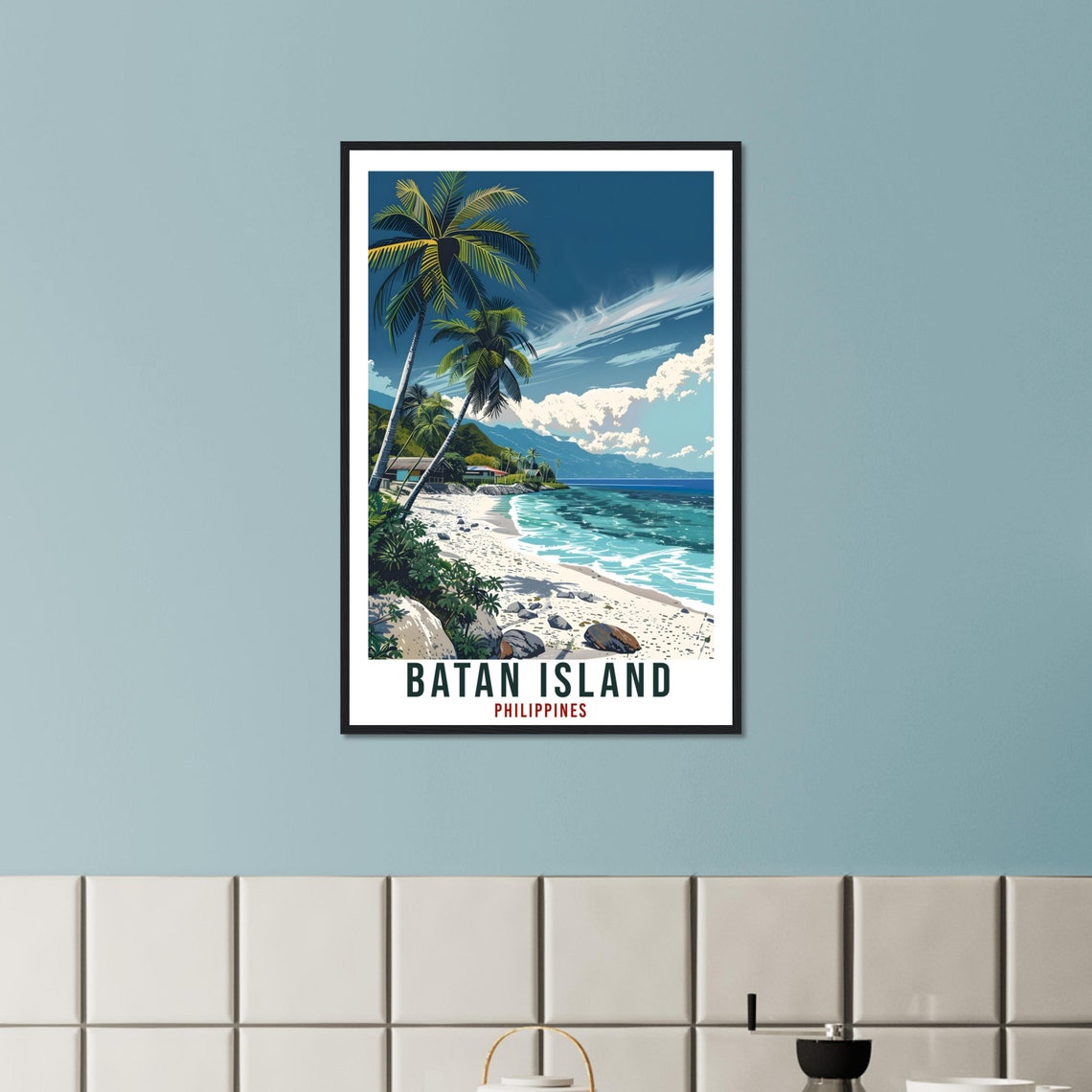 Batan Island Philippines White Sand Beach Palms Travel Poster - Image 2
