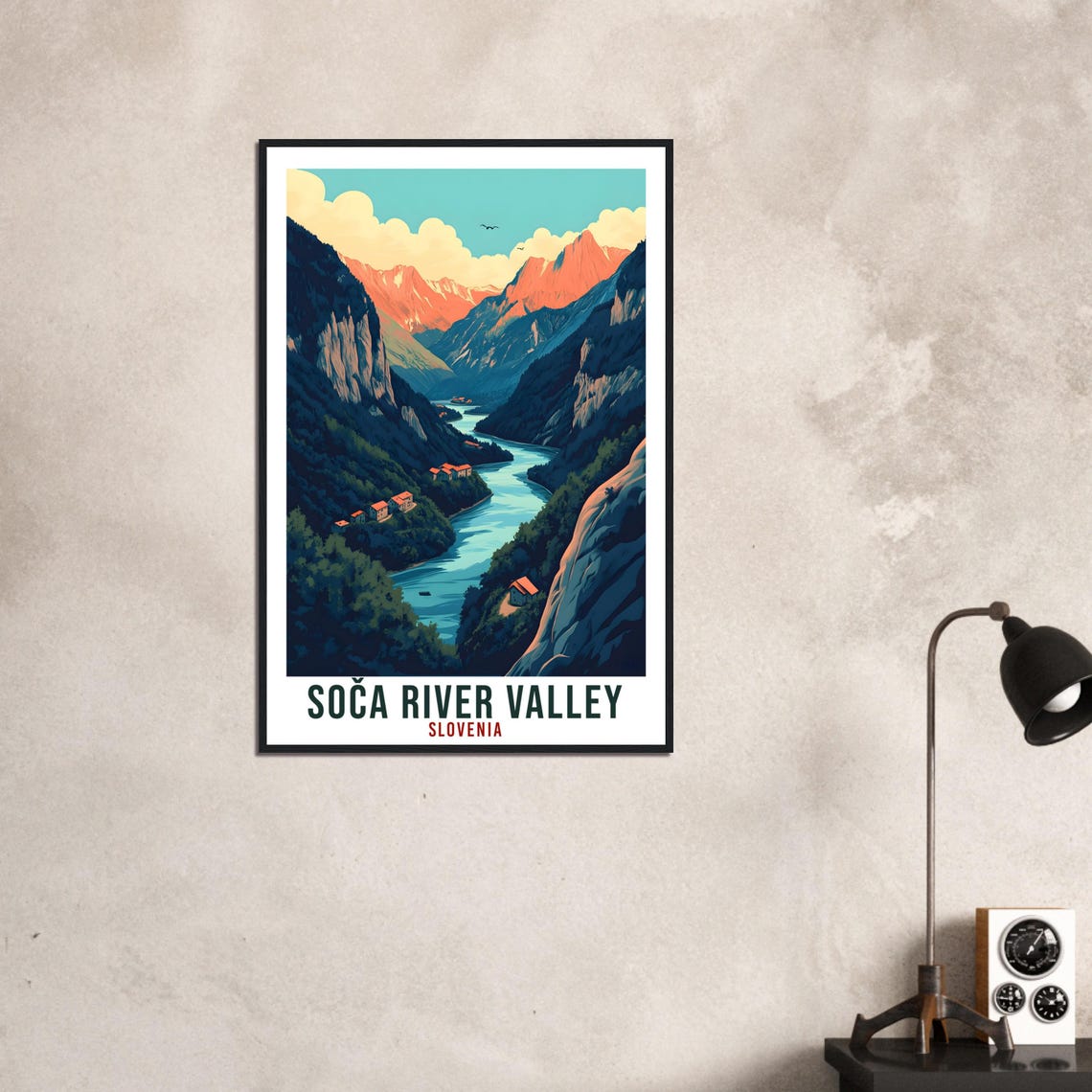 Soca River Valley Slovenia Emerald Gorge Mountain Travel Poster - Image 3