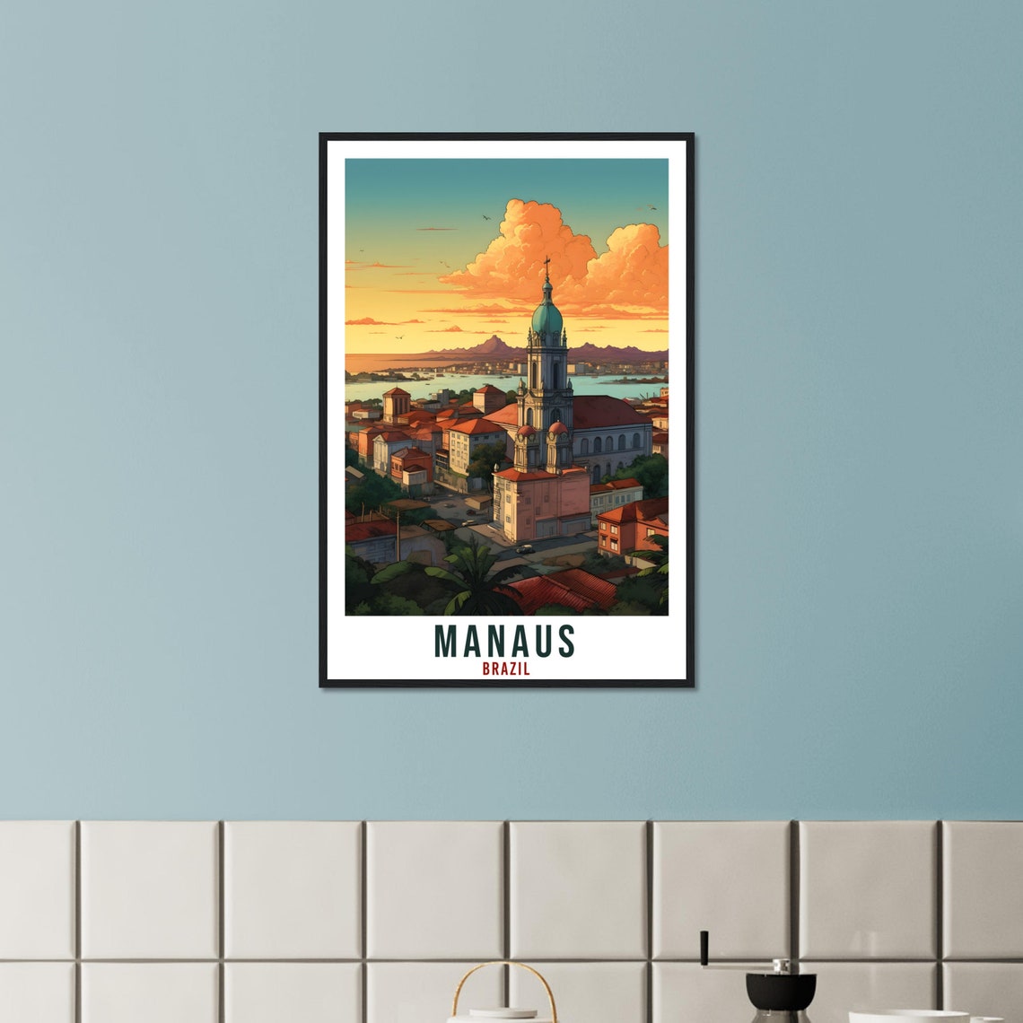 Manaus Travel Print Wall Art Manaus Brazil Wall Hanging Artwork Manaus Art Gifts Manaus Travel Poster Brazil Home Decor Art Lovers Gift - Image 3