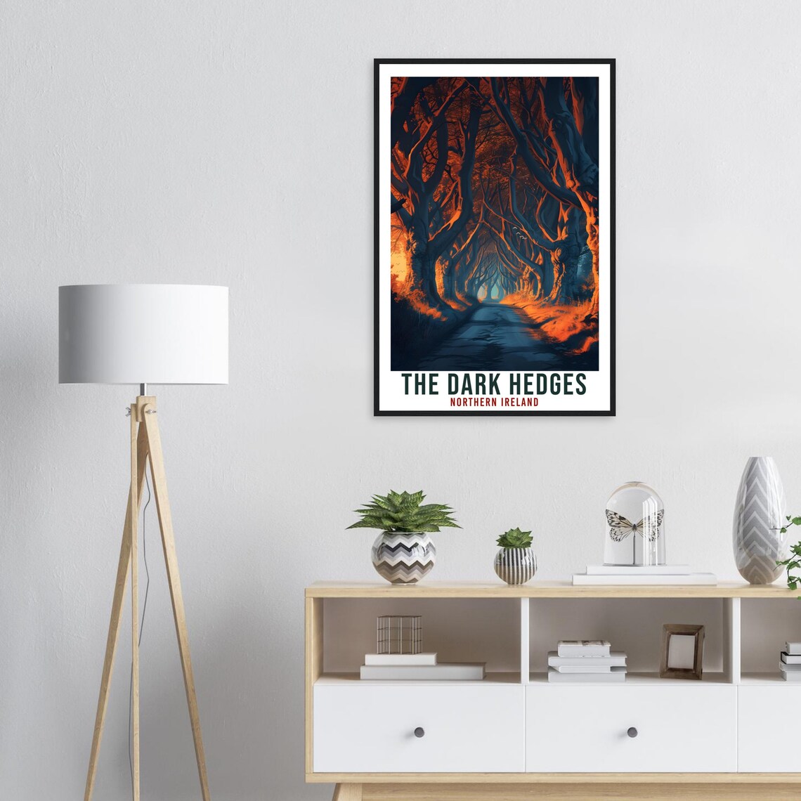 The Dark Hedges Northern Ireland Tree Tunnel Road Moody Art Poster - Image 2