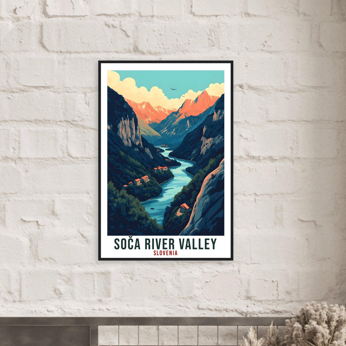 Soca River Valley Slovenia Emerald Gorge Mountain Travel Poster - Image 2