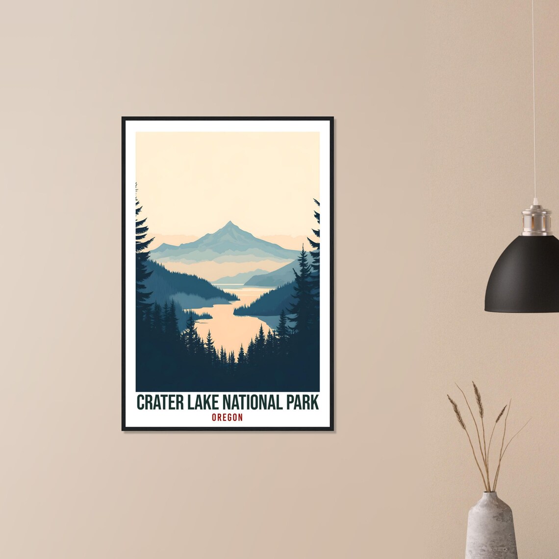 Crater Lake National Park Oregon Mountain Lake Vintage Travel Poster - Image 3