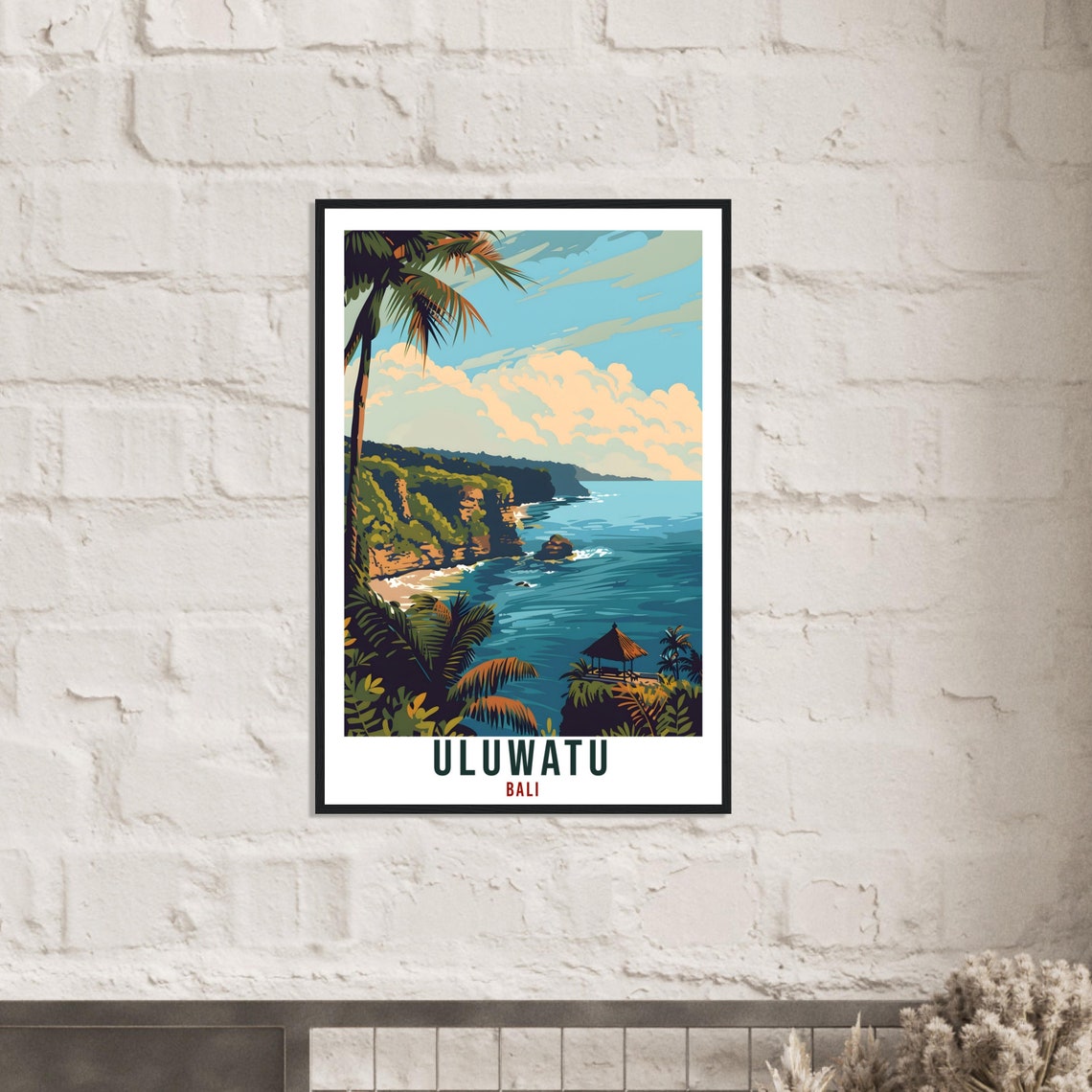 Uluwatu Bali Travel Print Bali Wall Art Wall Hanging Home Dcor Uluwatu Gift Landmark Artwork Travel Art Indonesia Uluwatu Travel Poster - Image 2