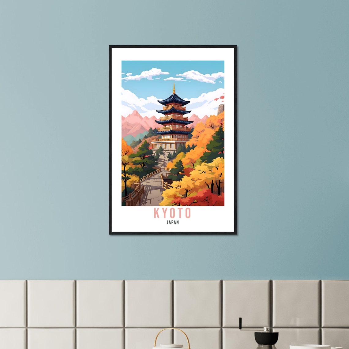 Kyoto Travel Poster Kyoto Wall Hanging Japan Artwork Travel Print Wall Art Kyoto Japan Asia Home Decor Kyoto Gift Travel Art Japan Gift Art - Image 2