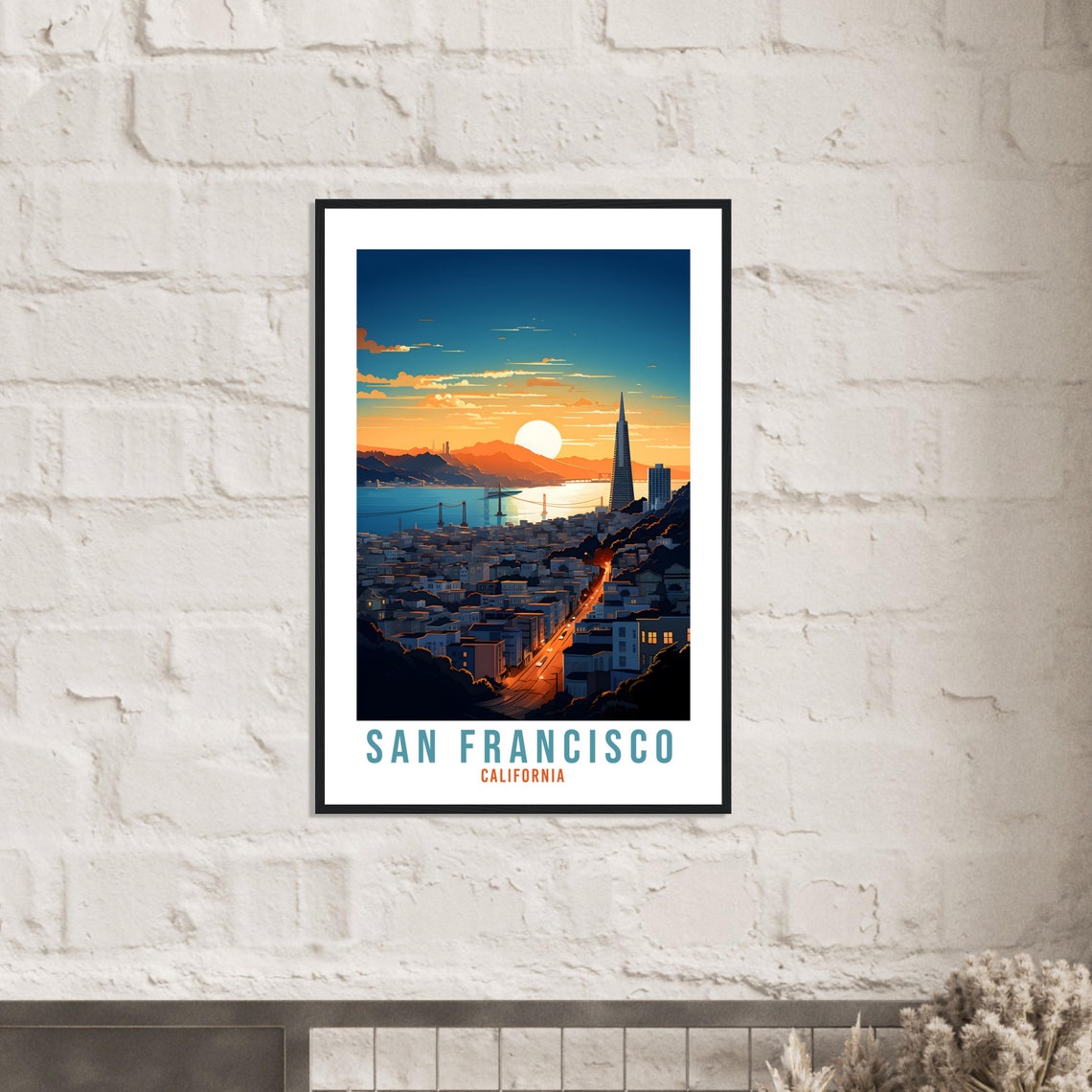 San Francisco California Sunset Skyline Bay Waterfront Poster - Image 4