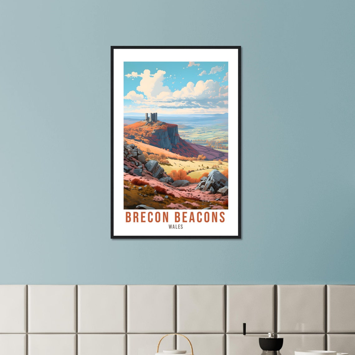 Brecon Beacons Wales Mountain Castle Autumn Landscape Poster - Image 4
