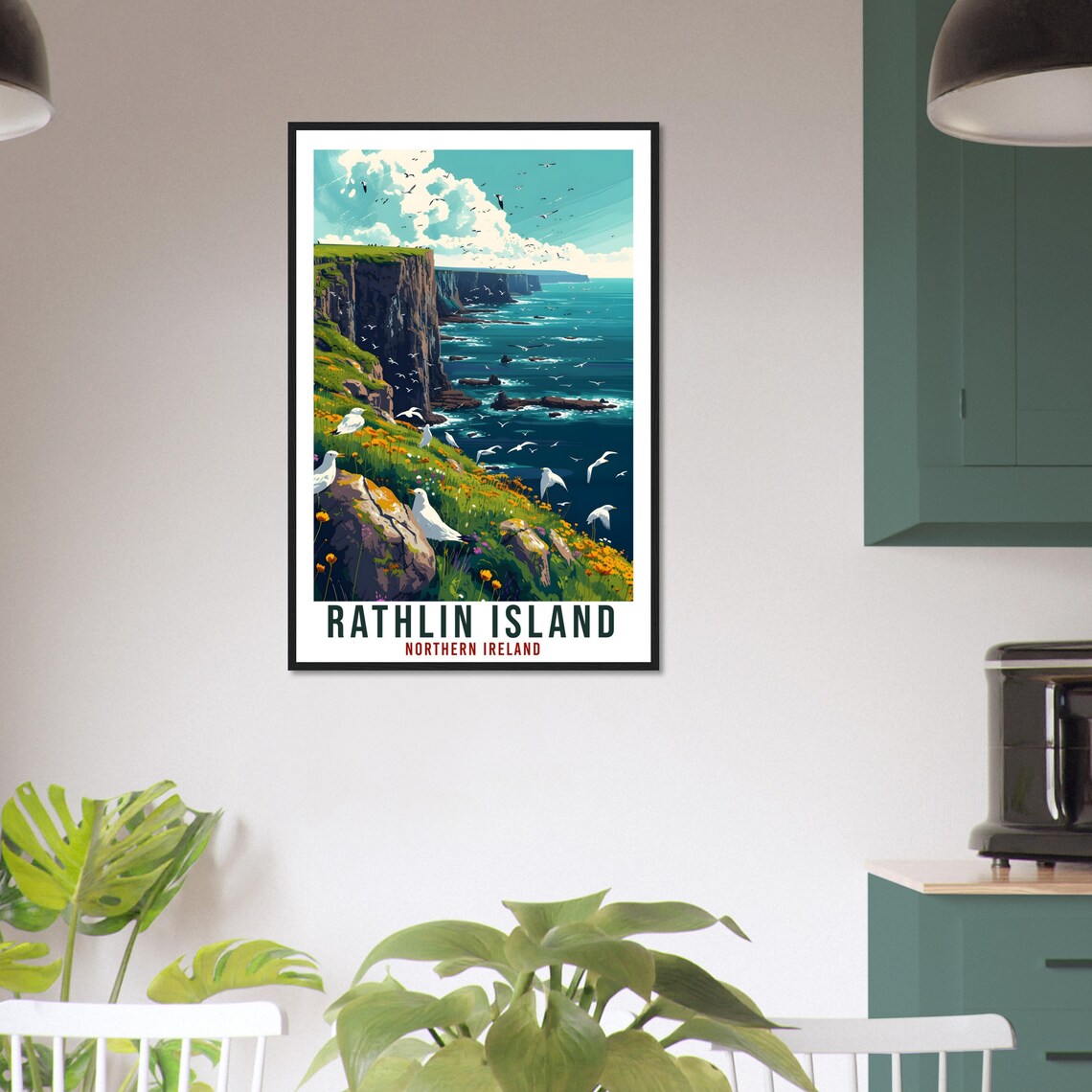 Rathlin Island Travel Poster, Northern Ireland Wall Art - Image 2