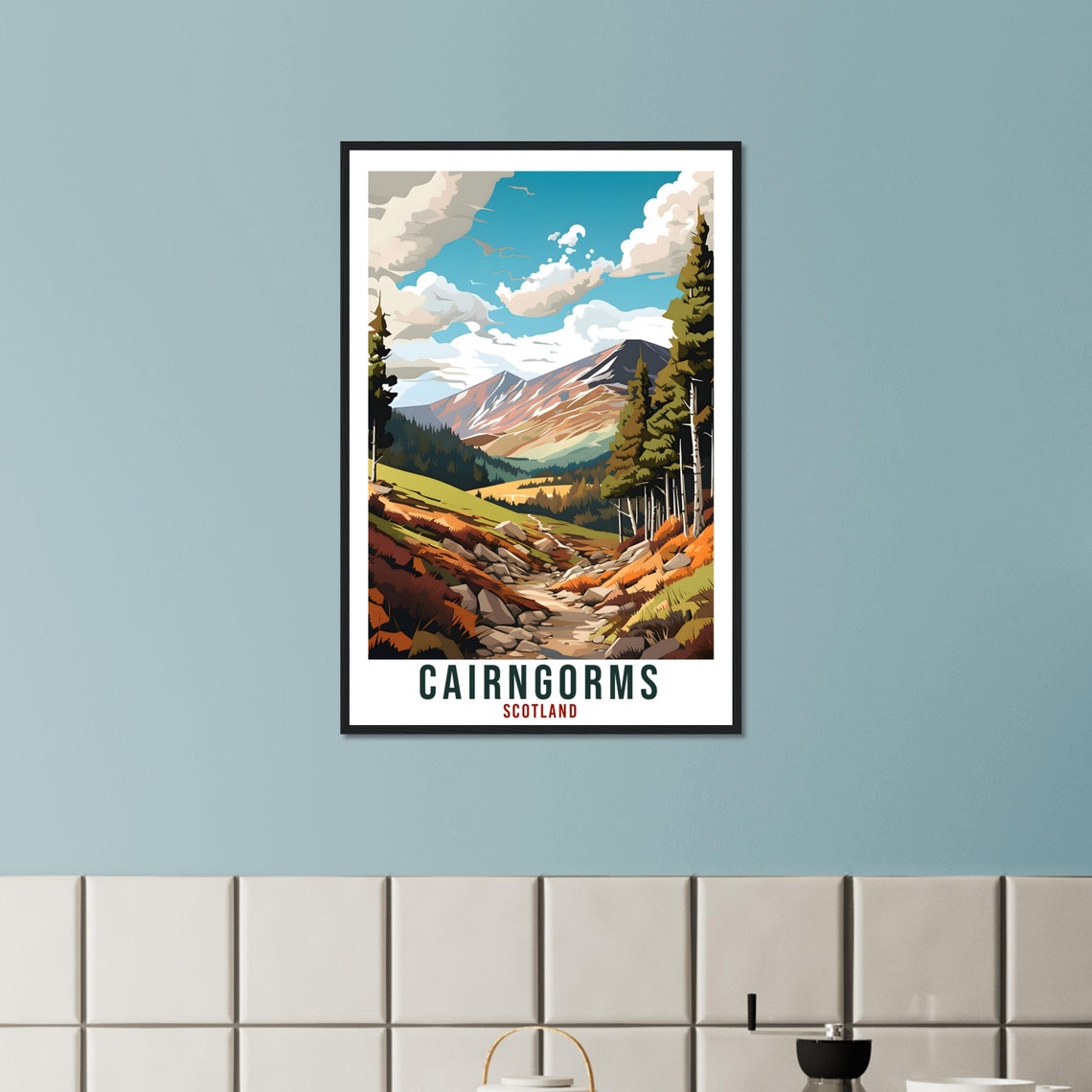 Cairngorms Scotland Mountain Valley Pine Forest Stream Poster - Image 4