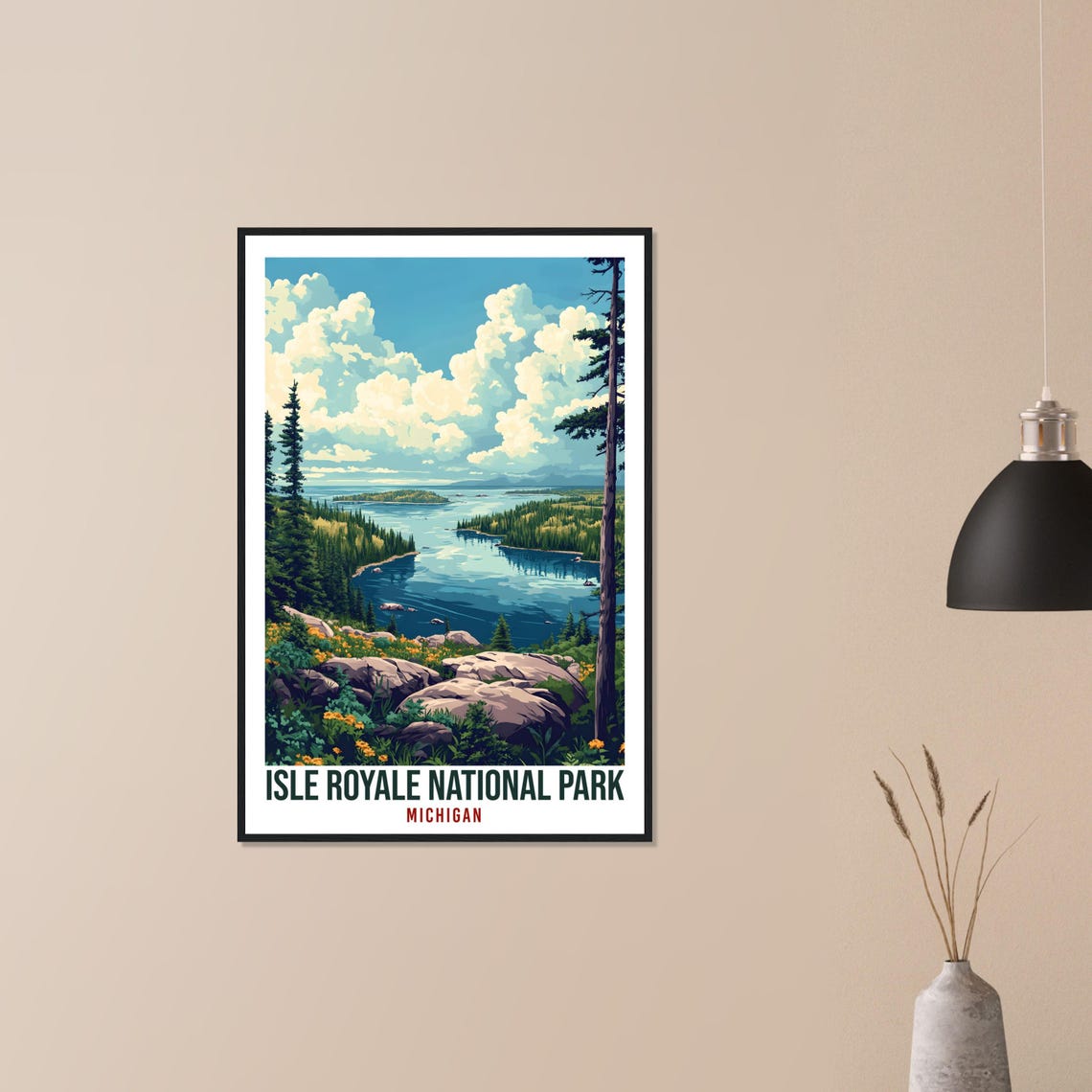 Isle Royale National Park Michigan Usa Travel Print Wall Art Wall Hanging Home Dcor Isle Royale Gift Travel Art Usa Artwork Travel Poster - Image 2