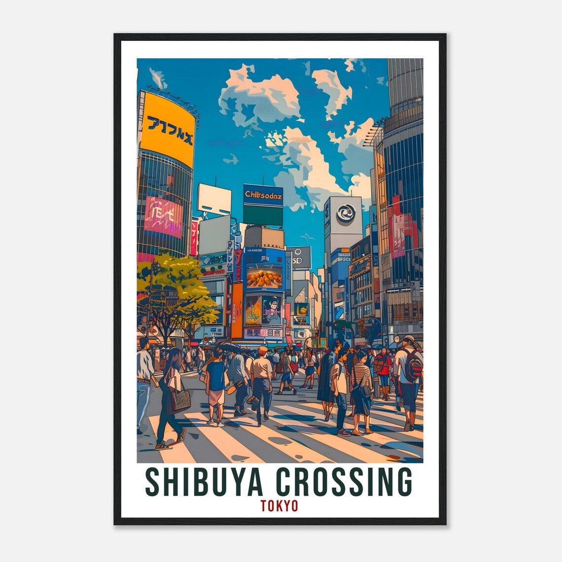 Shibuya Crossing Tokyo Busy Street Neon Billboards Travel Poster - Image 4