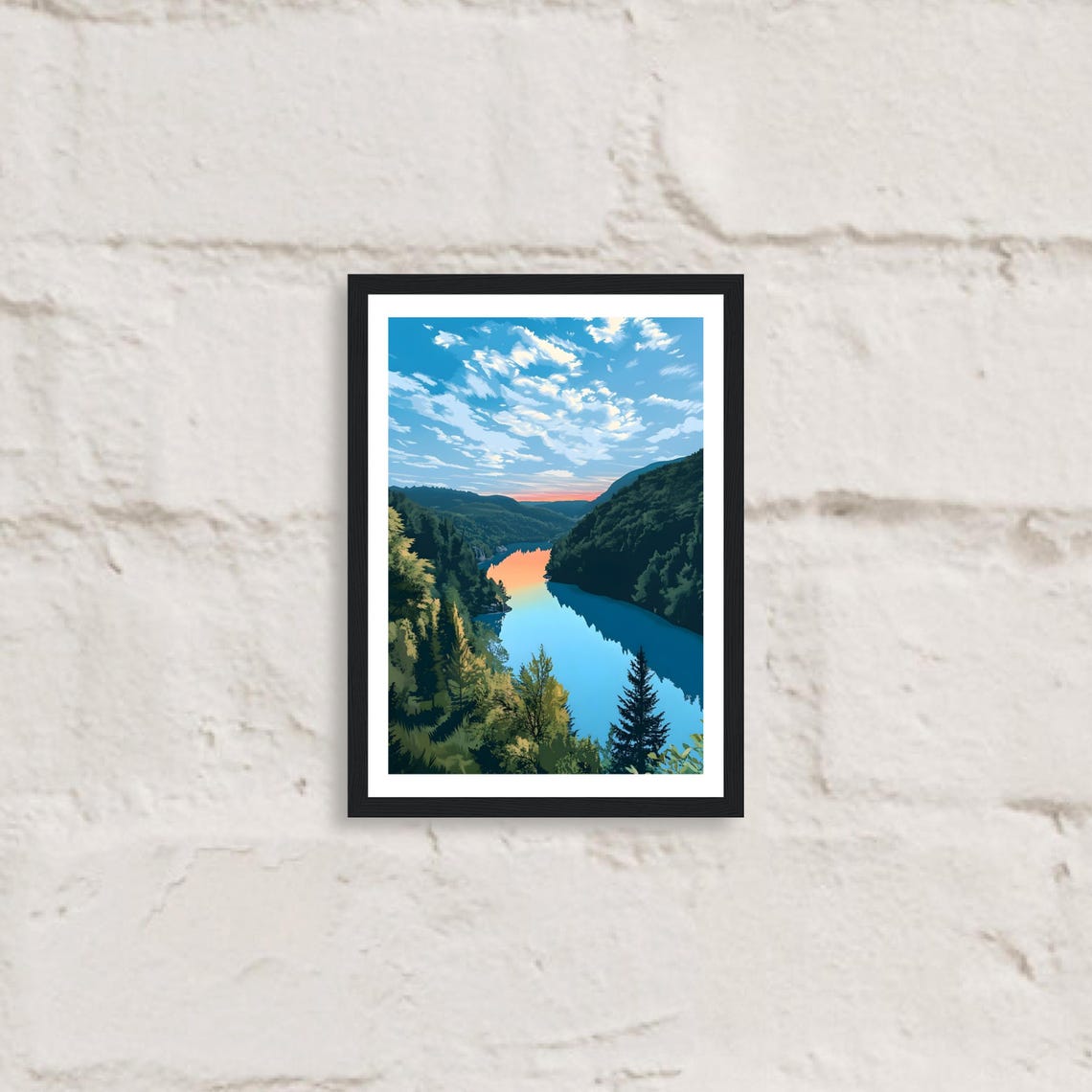 Plitvice Lakes National Park Sunset Valley Landscape Travel Poster - Image 3
