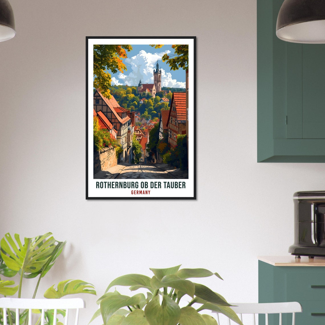 Rothernburg Ob Der Tauber Travel Print German Wall Art Gift Wall Hanging Art Lover Germany Artwork Rothernburg Ob Der Tauber Travel Poster - Image 2