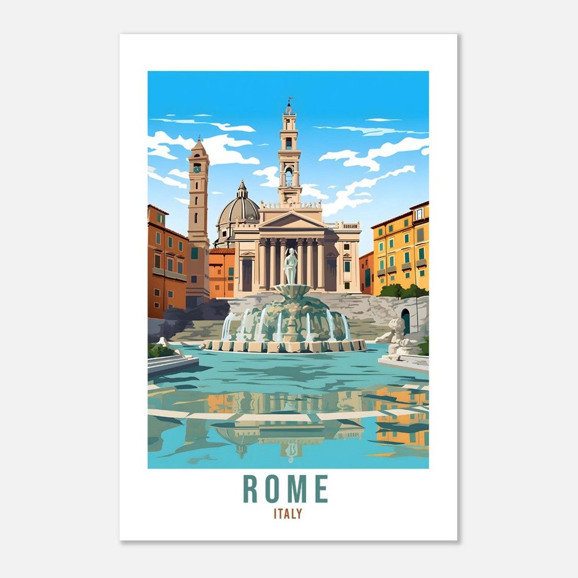 Rome Travel Print Wall Art Rome Wall Hanging Italy Gift Rome Holiday Print Vacation Art Print Rome Travel Gift Travel Poster Rome City Art