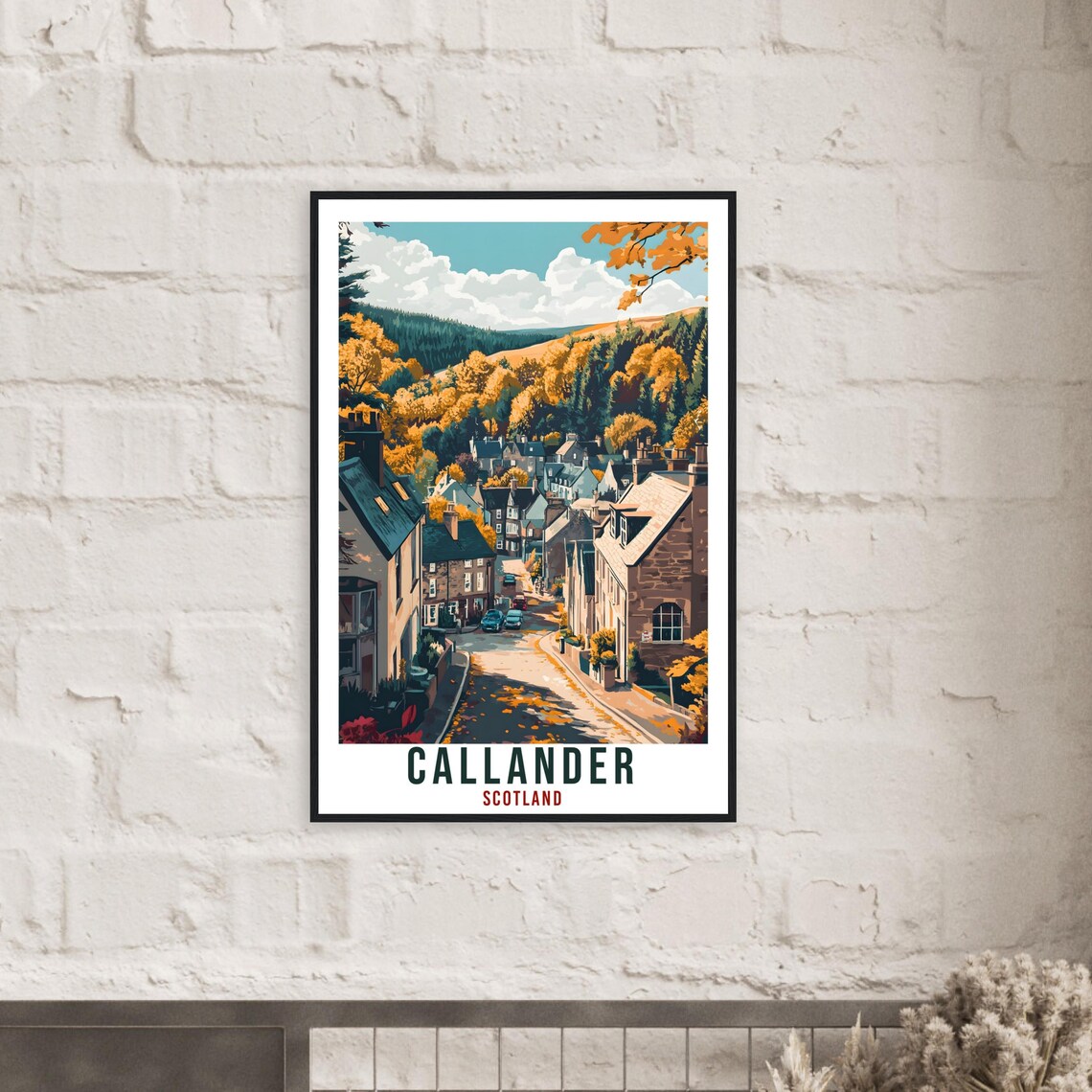 Callander Scotland Vintage Autumn Street Travel Sunny Poster - Image 2