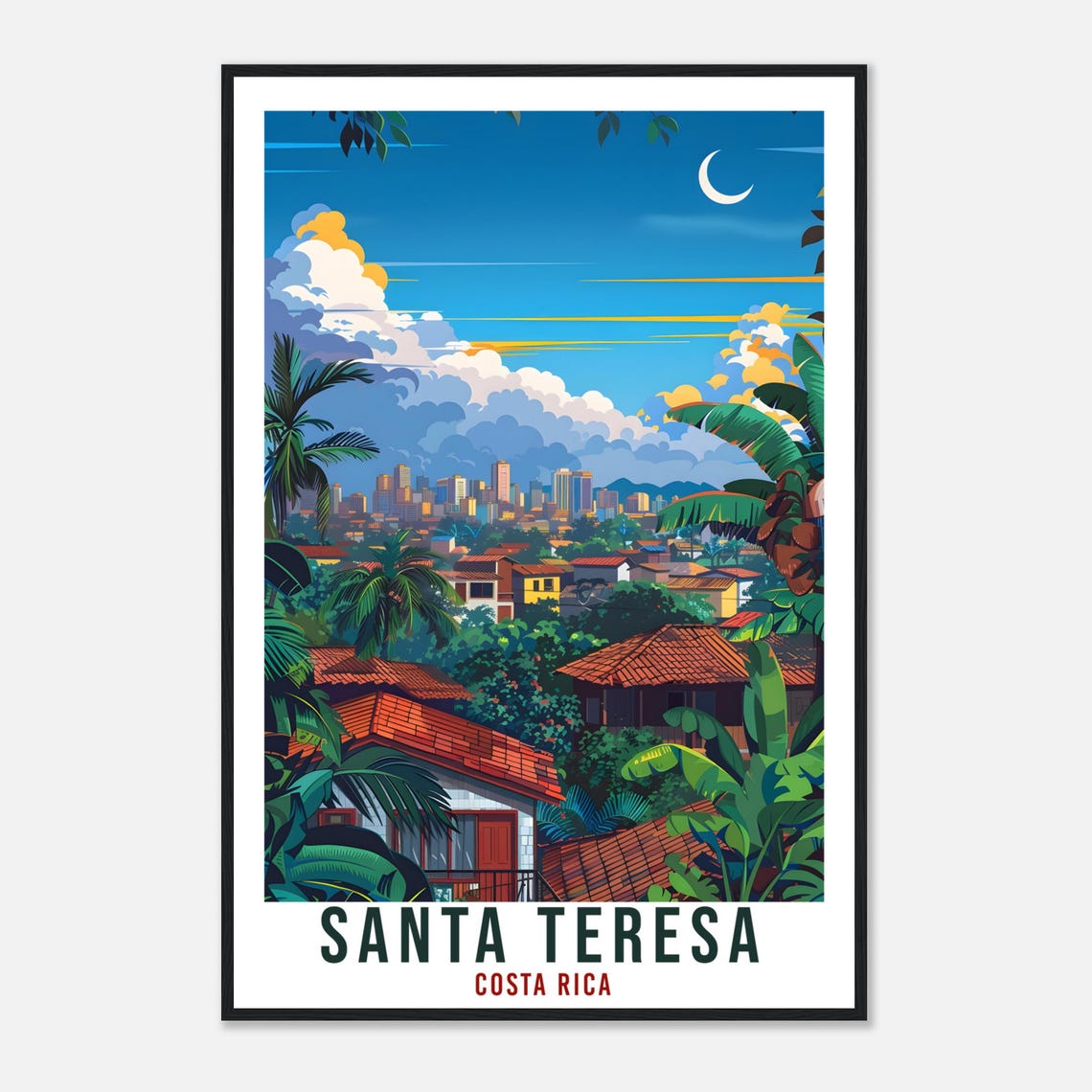 Santa Teresa Costa Rica Travel Print Wall Art Wall Hanging Home Dcor Santa Teresa Gift Artwork Travel Art Costa Rica City Travel Poster - Image 4