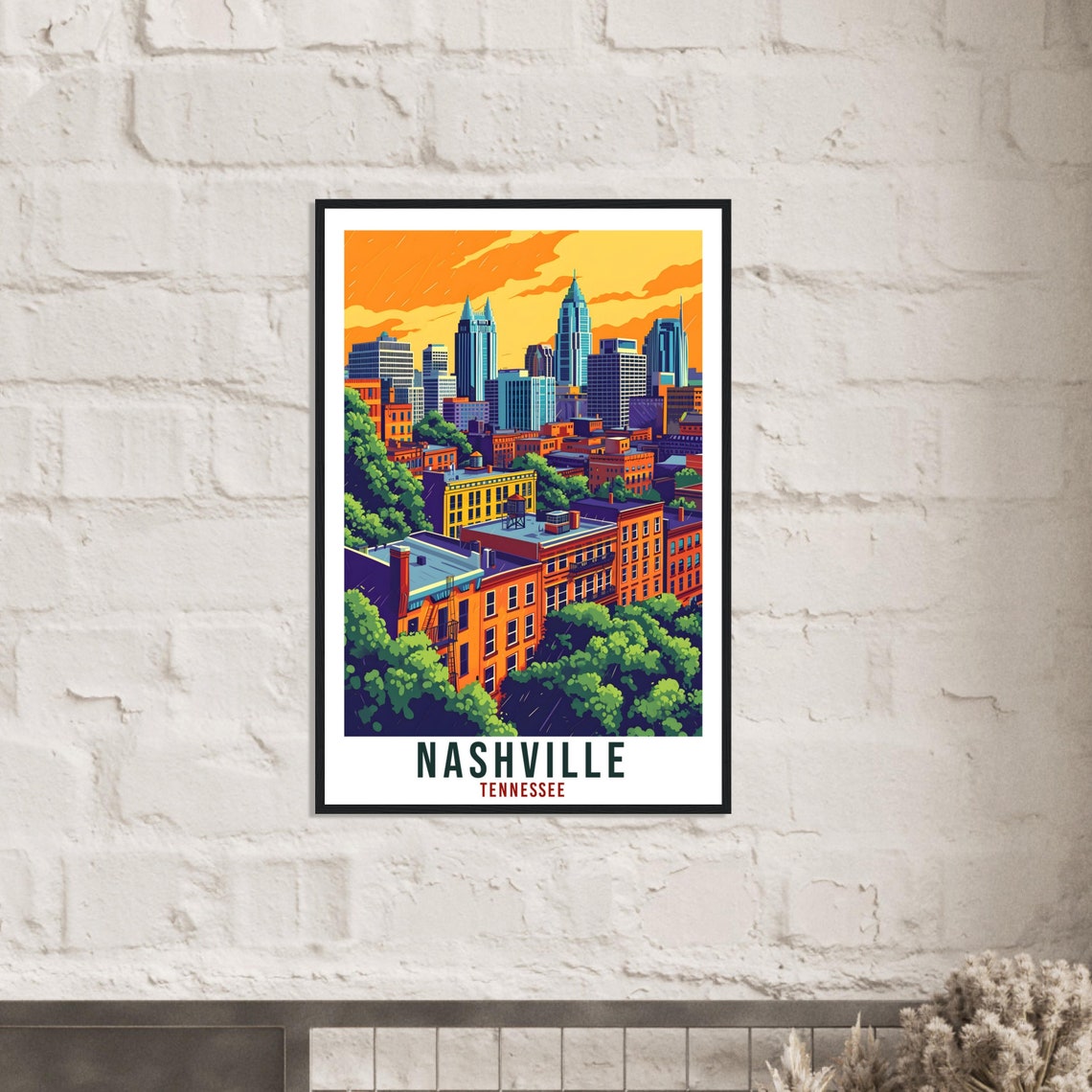 Nashville Travel Print Tennessee Home Decoration Usa City Wall Art Gift Wall Hanging Art Lover Tennessee Artwork Nashville Travel Poster - Image 2
