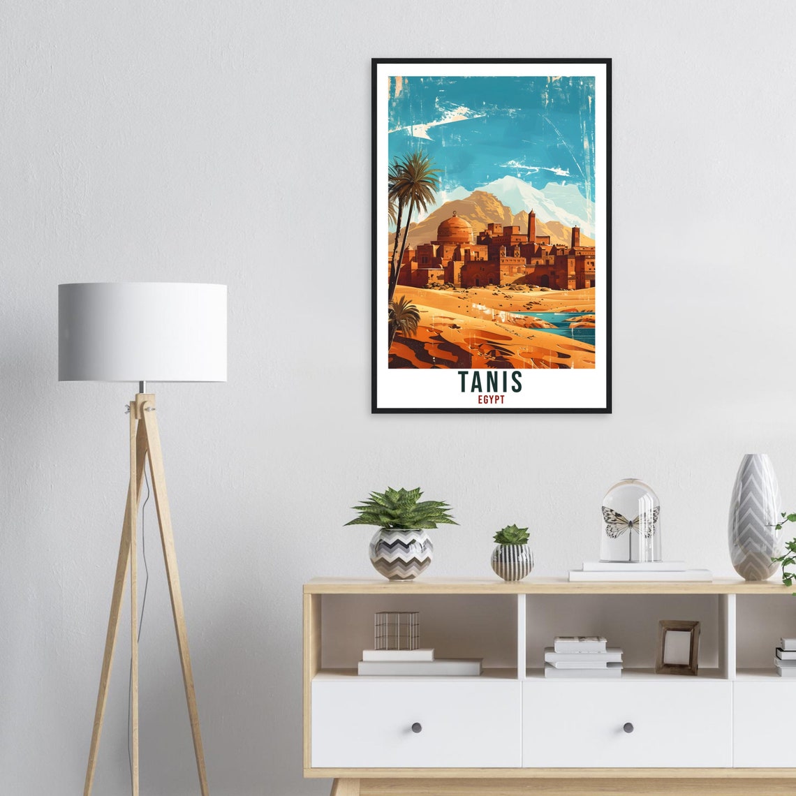Tanis Egypt Desert Oasis Ancient Mosque Vintage Travel Poster - Image 4