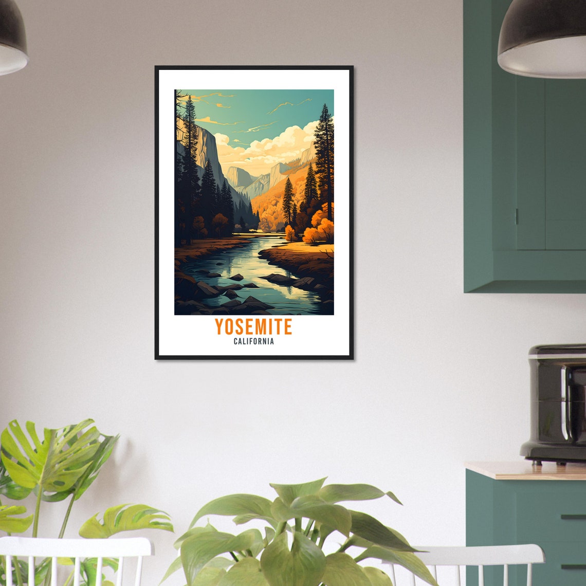 Yosemite California Half Dome River Autumn Pines Travel Poster - Image 4