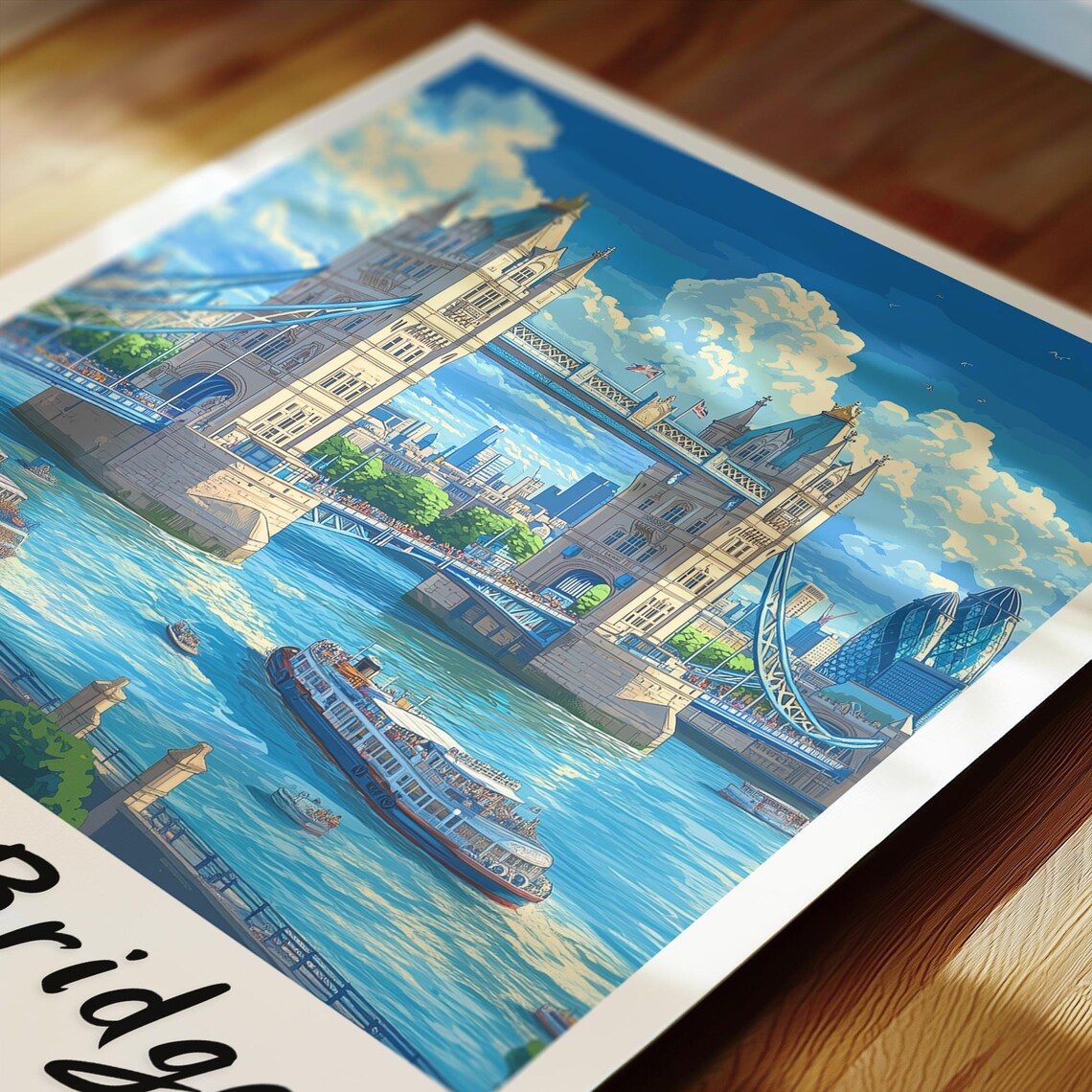 Tower Bridge London Travel Poster, Minimalist Europe - Image 2