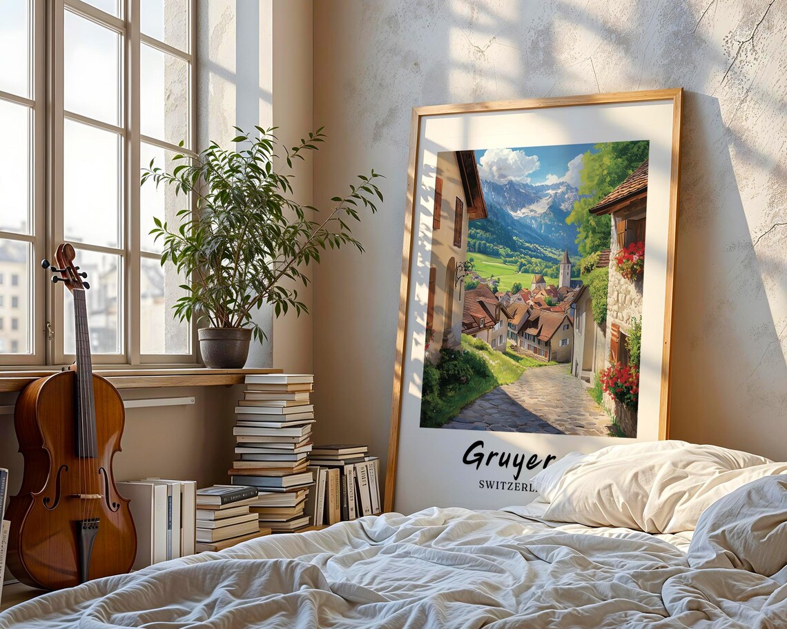 Chillon Castle Switzerland Travel Poster, Minimalist - Image 3
