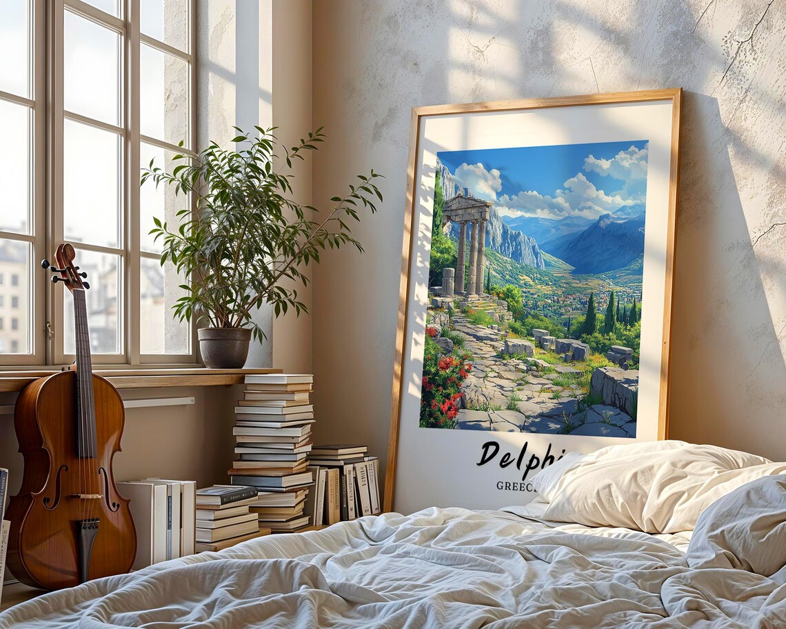 Delphi Greece Travel Poster, Minimalist Europe - Image 3