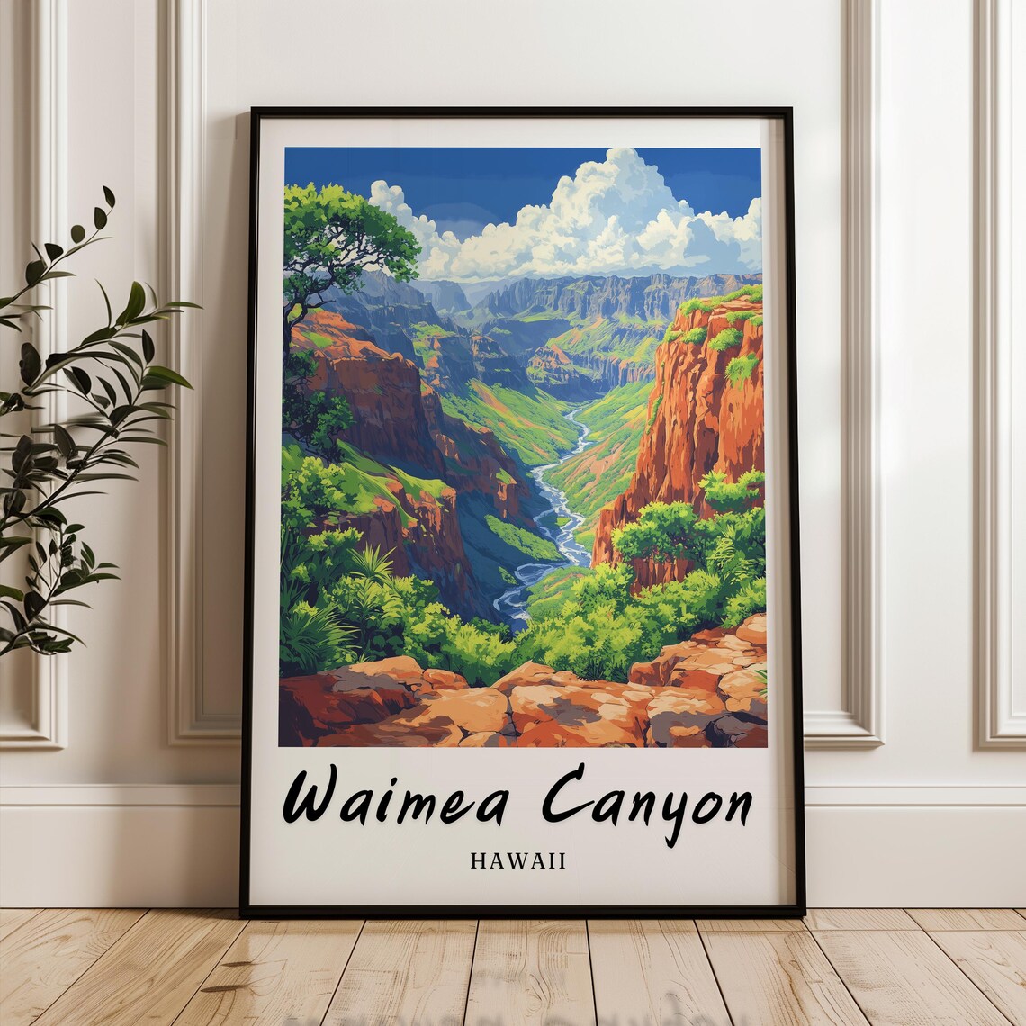 Waimea Canyon Hawaii Minimalist Travel Poster