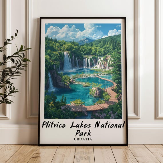 Plitvice Lakes National Park Travel Poster, Croatia
