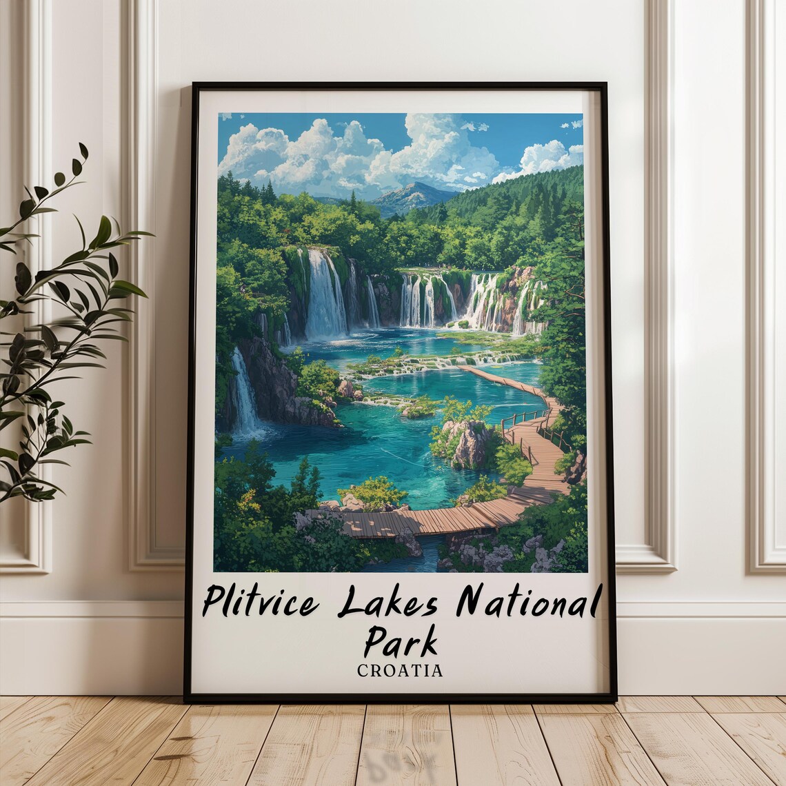 Plitvice Lakes National Park Travel Poster, Croatia
