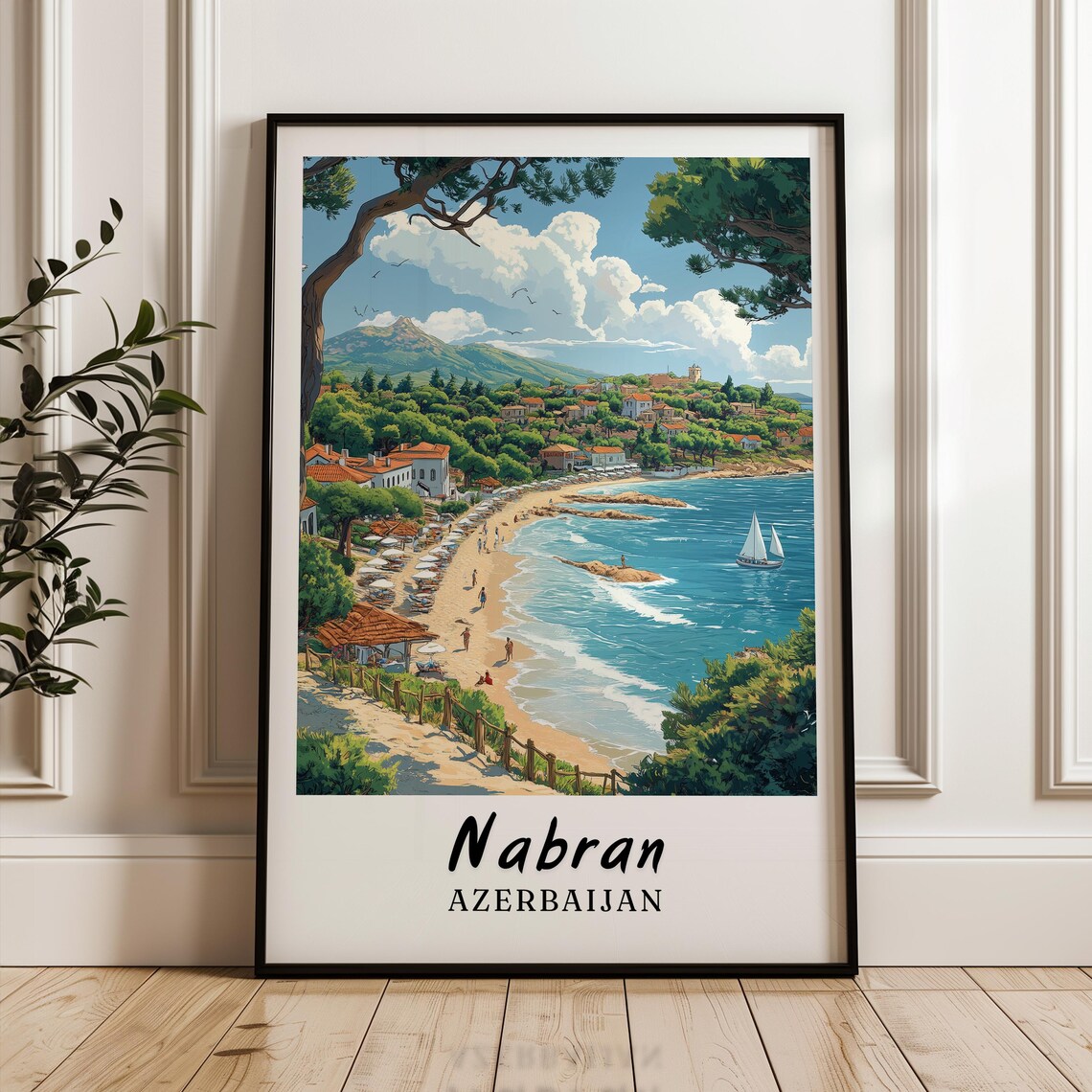 Nabran Travel Poster, Azerbaijan Wedding Gift