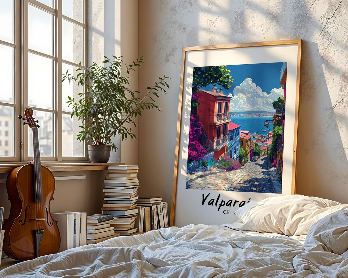 Valparaiso Travel Poster, Chile Wedding Gift - Image 3