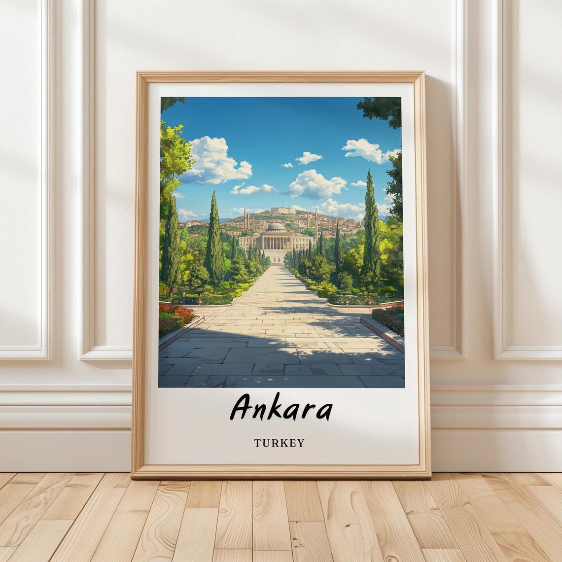 Ankara Turkey Travel Poster, Minimalist Birthday Gift