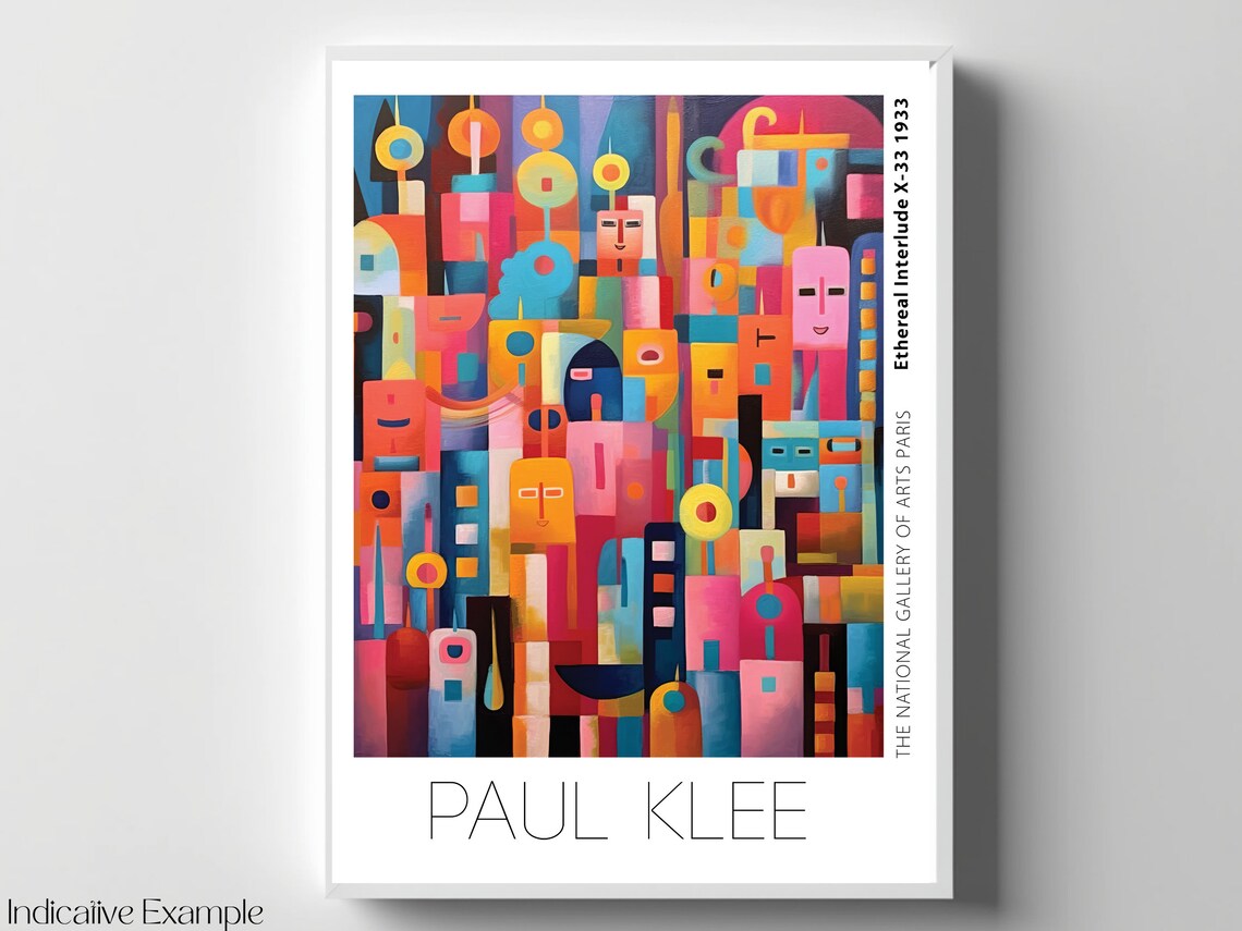 Paul Klee Ethereal Interlude X-33 1933 Colorful City Art Poster - Image 4