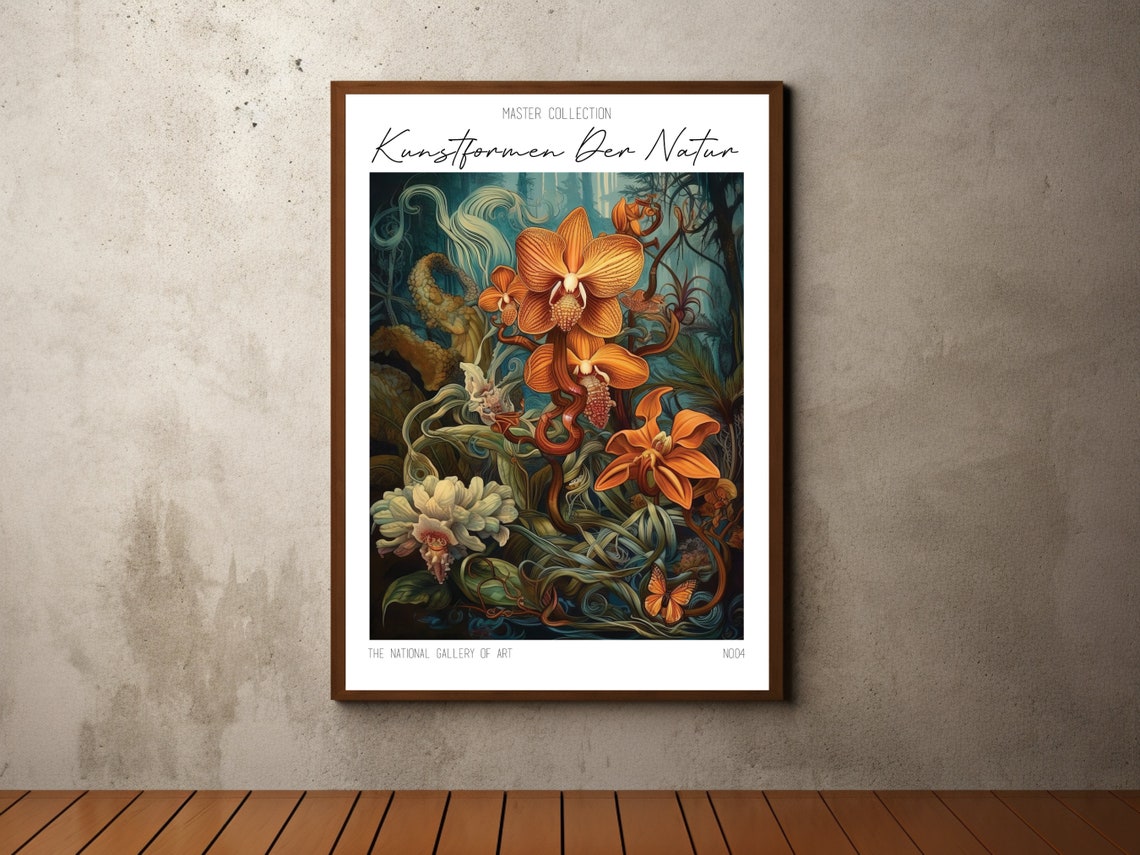 Kunstformen Der Natur Vibrant Orange Orchid Bloom Art Poster