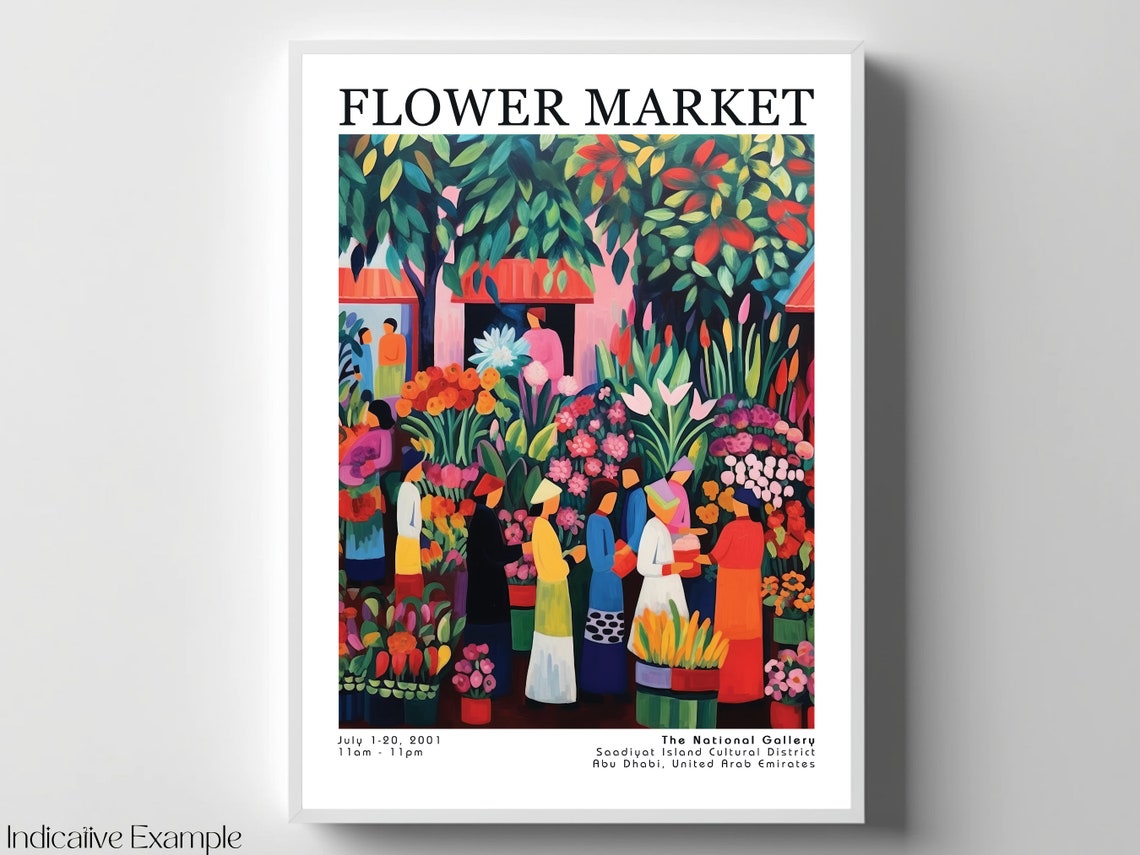 Flower Market Poster Flower Market Print Botanical Wall Art Exhibition Posters Prints Henri Matisse Vintage Flowers Floral Painting - Image 4