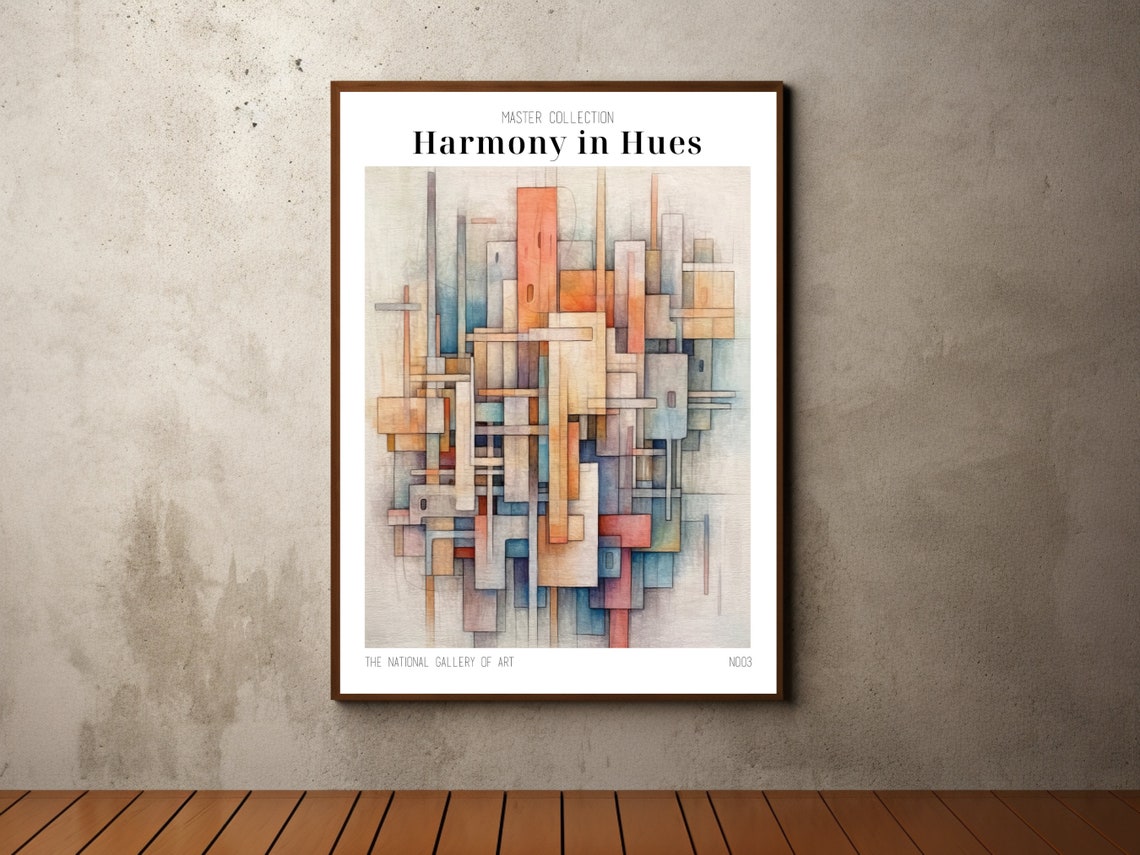 Harmony In Hues Abstract Pastel Geometric Modern City Poster
