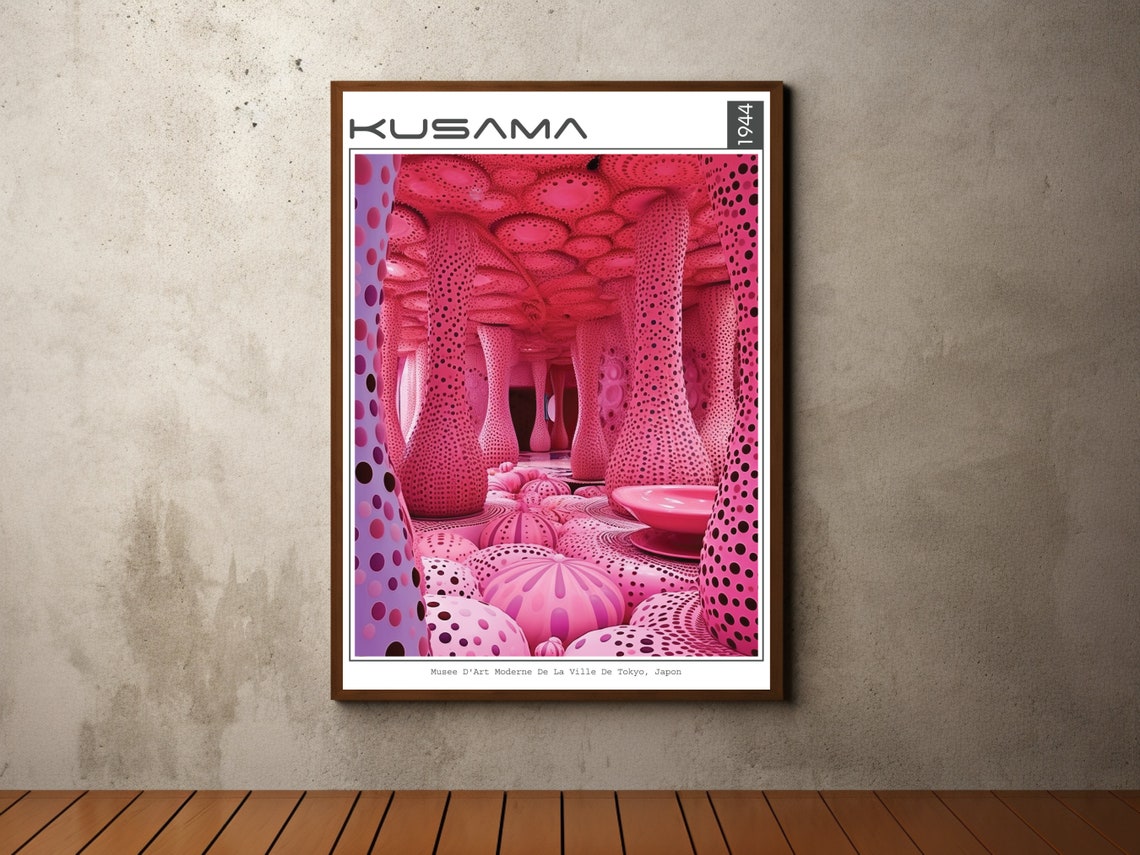 Kusama 1944 Pink Polka Dot Pumpkin Room Exhibition Art Poster