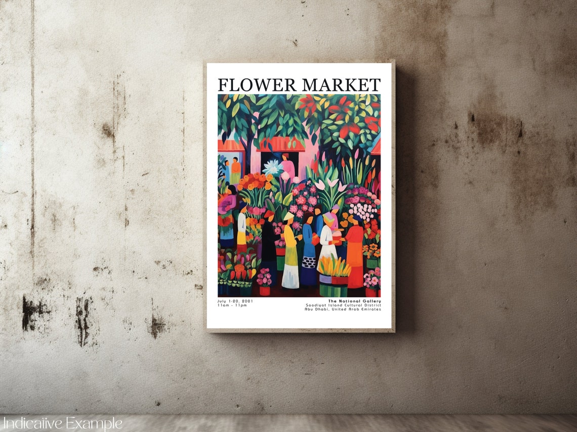 Flower Market Poster Flower Market Print Botanical Wall Art Exhibition Posters Prints Henri Matisse Vintage Flowers Floral Painting - Image 2