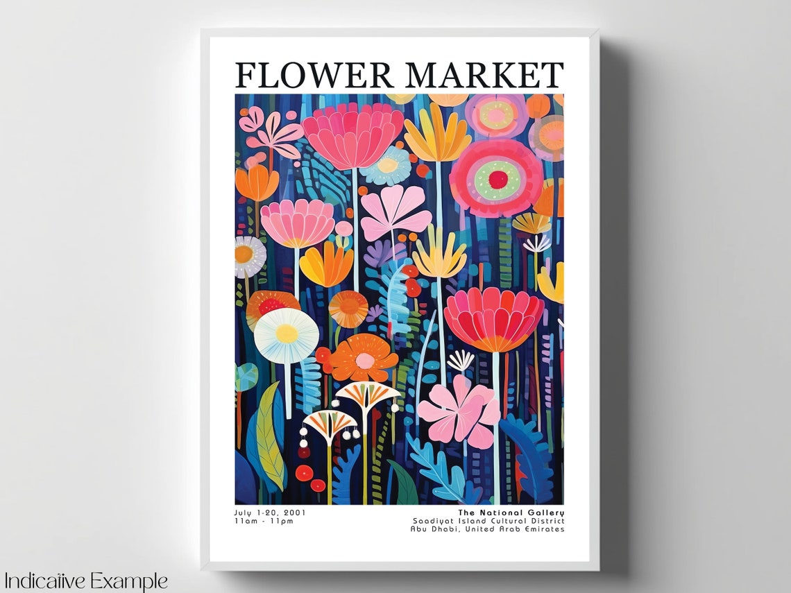 Flower Market Bold Floral Night Bloom National Gallery Art Poster - Image 4