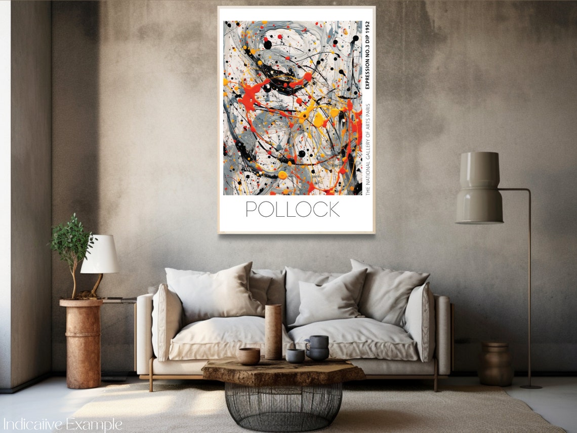 Pollock Expression No 3 Dip 1952 Black White Drip Painting Poster - Image 3