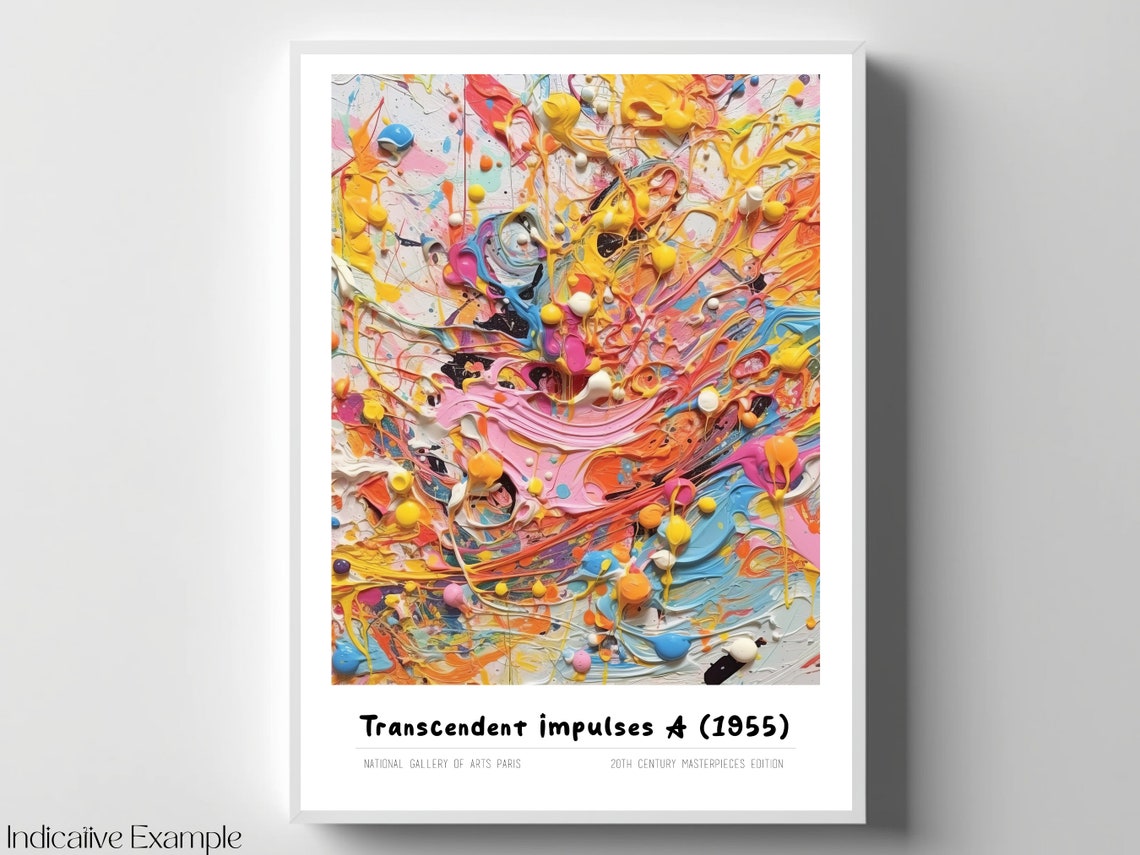 Transcendent Impulses A 1955 Pastel Drip Abstract Painting Poster - Image 4