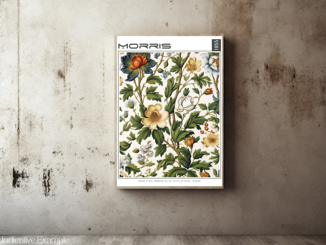 William Morris 1855 Floral Peony Vintage Wallpaper Style Poster - Image 2